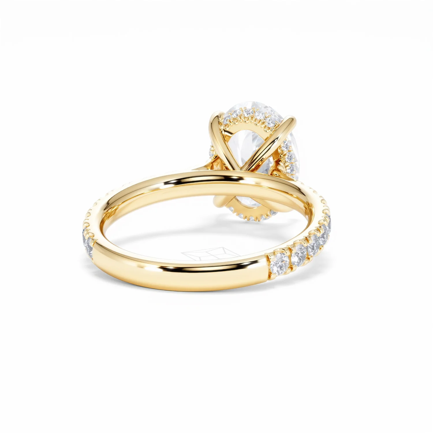Amora Oval 3.00ct Hidden Halo Lab Diamond Engagement Ring With Side Stones Set in 18K Gold - Image 46