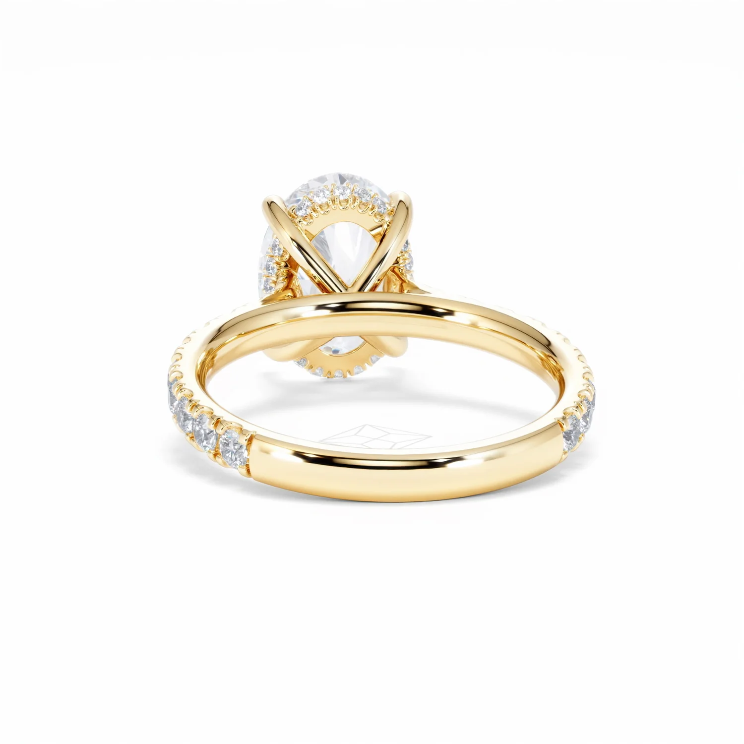 Amora Oval 3.00ct Hidden Halo Lab Diamond Engagement Ring With Side Stones Set in 18K Gold - Image 52