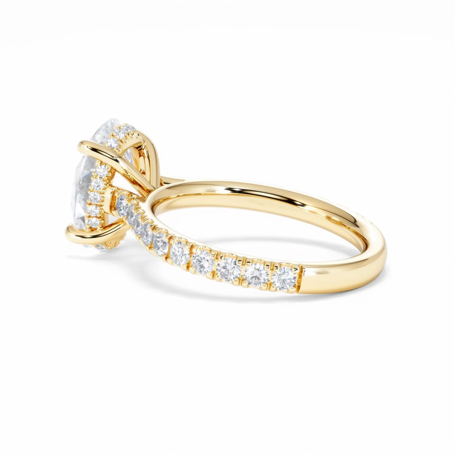 Amora Oval 3.00ct Hidden Halo Lab Diamond Engagement Ring With Side Stones Set in 18K Gold - Image 64