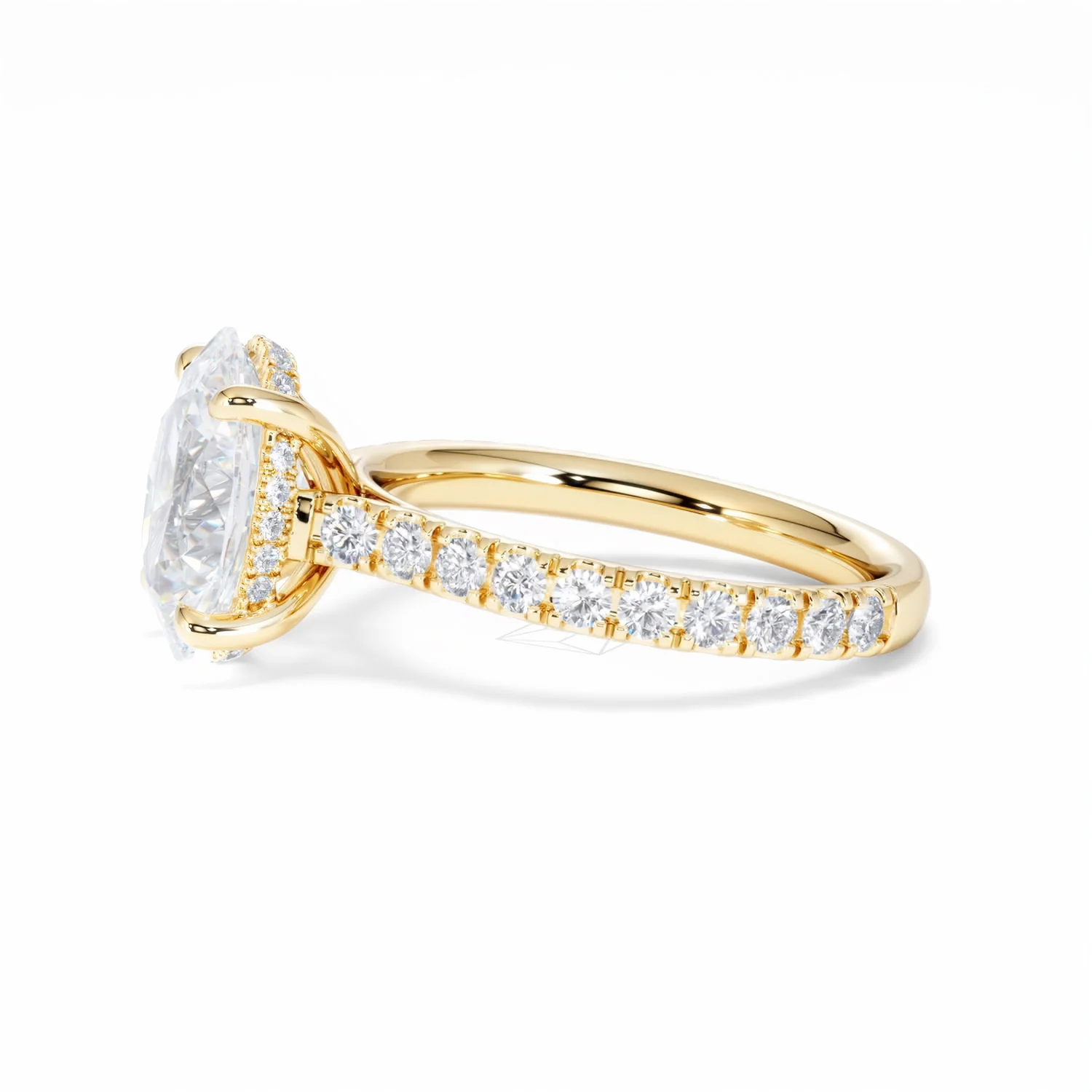 Amora Oval 3.00ct Hidden Halo Lab Diamond Engagement Ring With Side Stones Set in 18K Gold - Image 73