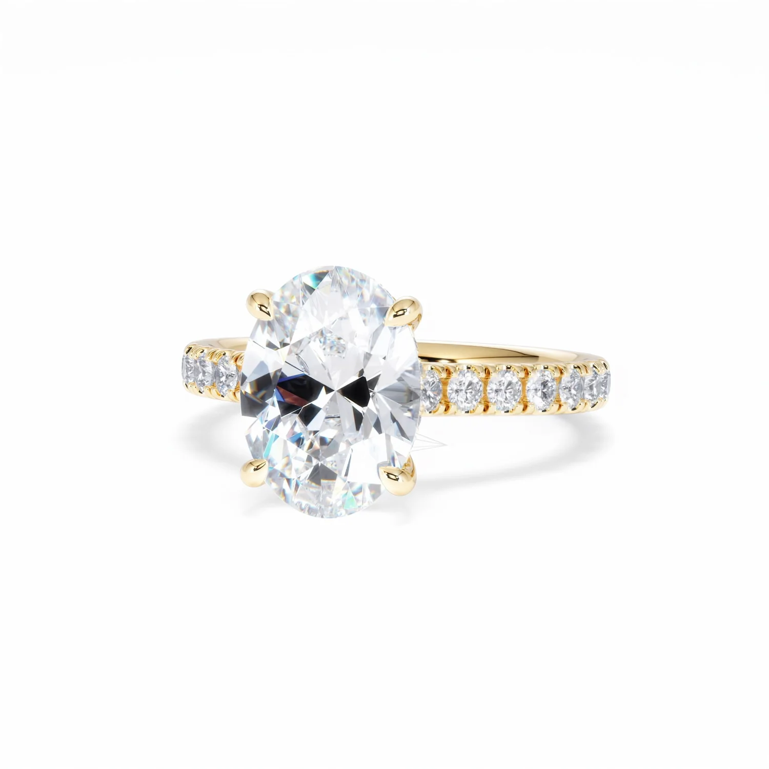 Amora Oval 3.00ct Hidden Halo Lab Diamond Engagement Ring With Side Stones Set in 18K Gold - Image 87