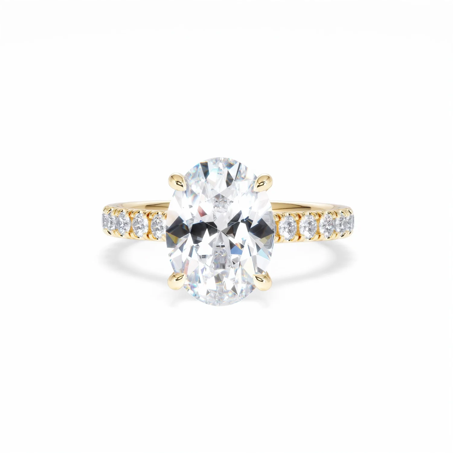 Amora Oval 3.00ct Hidden Halo Lab Diamond Engagement Ring With Side Stones Set in 18K Gold - Image 89