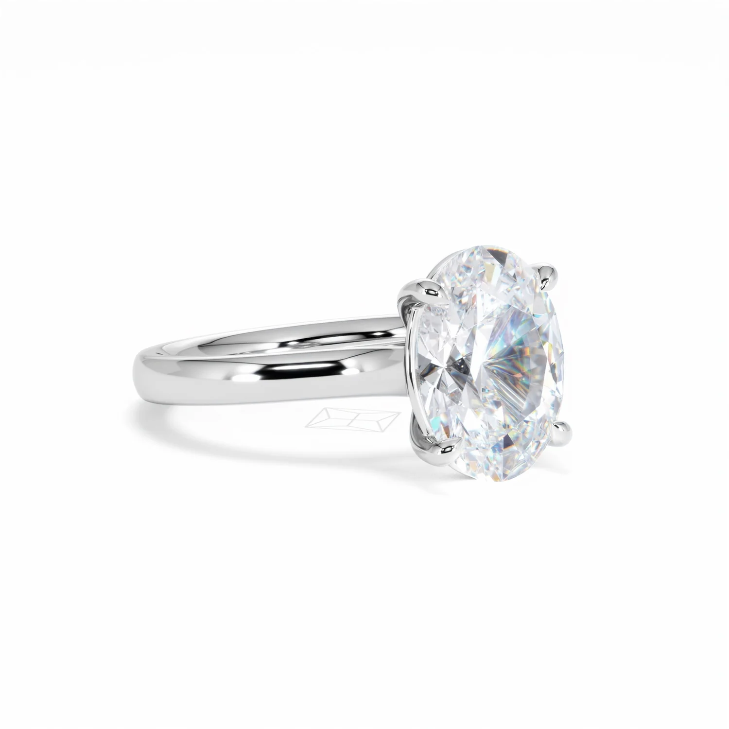 Amora Oval 3.00ct Lab Diamond Engagement Ring G/VS1 Set in 18K White Gold - Image 17