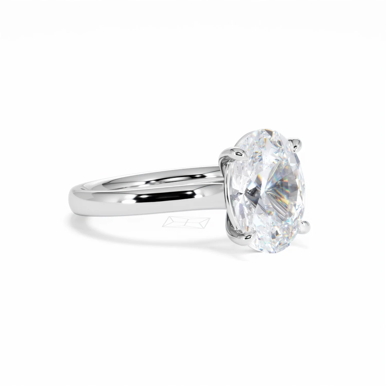 Amora Oval 3.00ct Lab Diamond Engagement Ring G/VS1 Set in 18K White Gold - Image 18