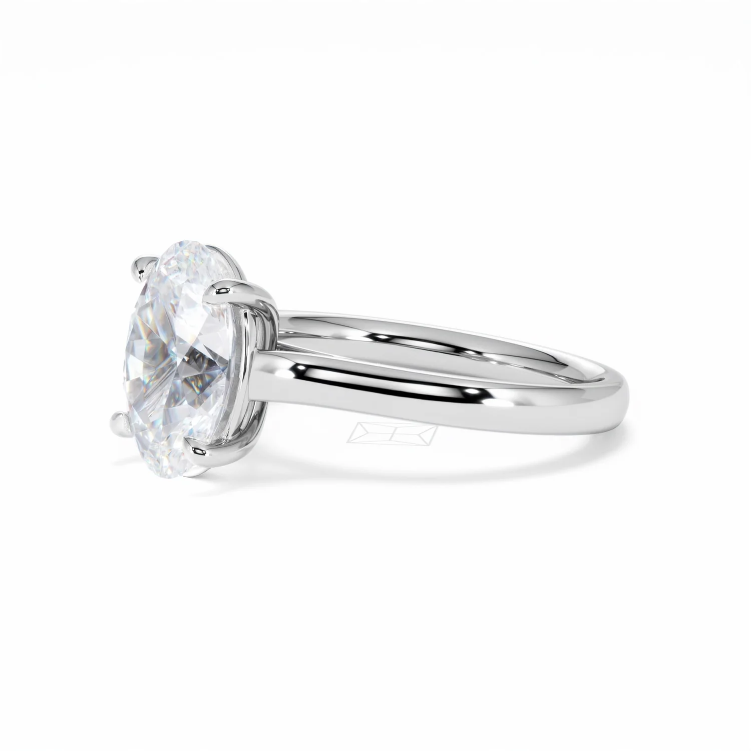 Amora Oval 3.00ct Lab Diamond Engagement Ring G/VS1 Set in 18K White Gold - Image 78