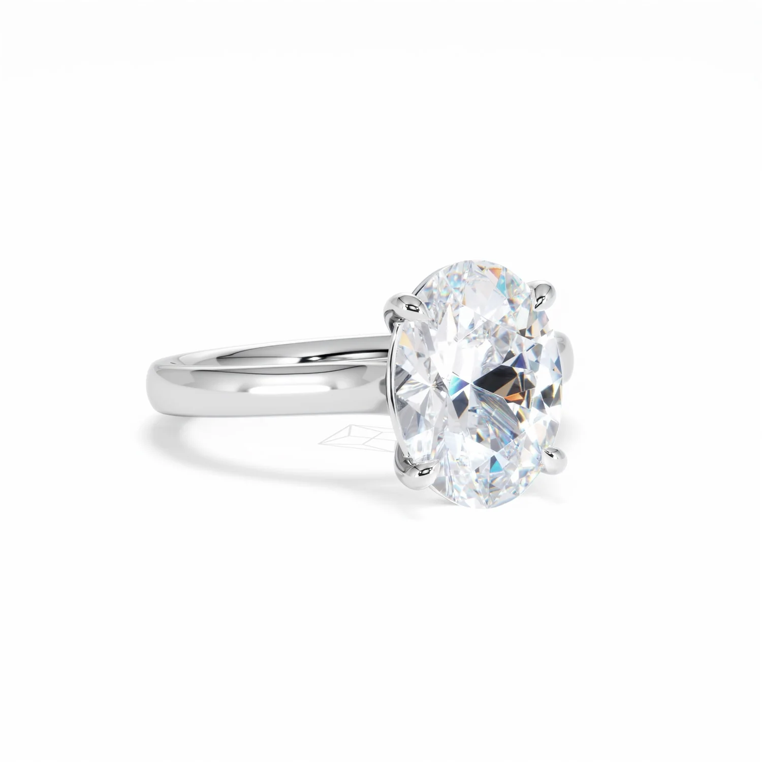 Amora Oval 3.00ct Lab Diamond Engagement Ring G/VS1 Set in Platinum - Image 15