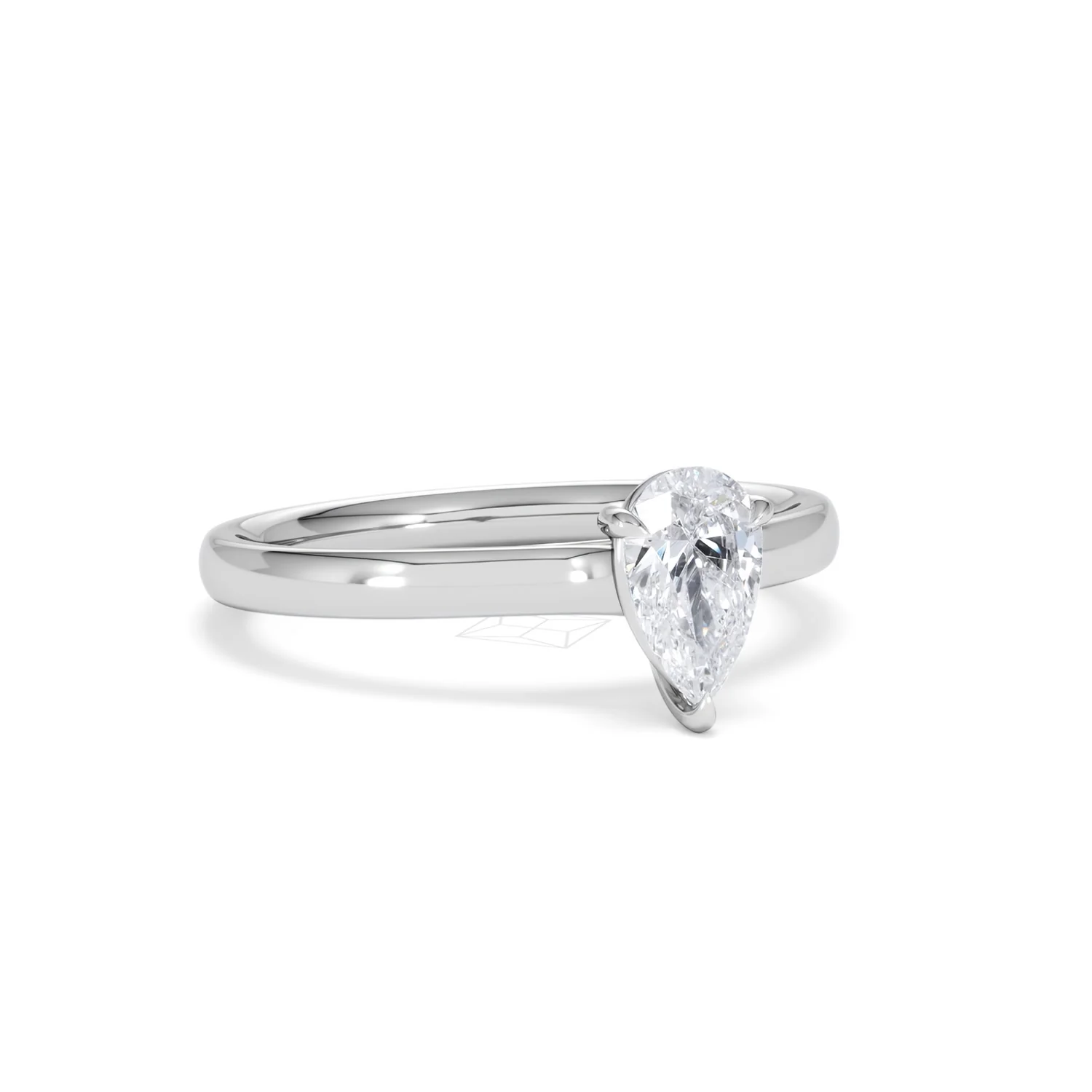 Amora Pear 0.50ct Lab Diamond Engagement Ring F/VS Set in 18K White Gold - Image 13