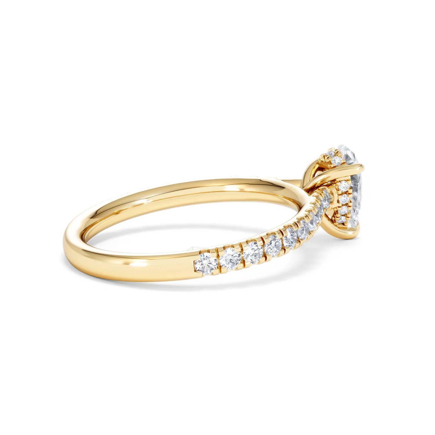 Amora Pear 0.97ct Hidden Halo Diamond Engagement Ring With Side Stones Set in 18K Gold - Image 33