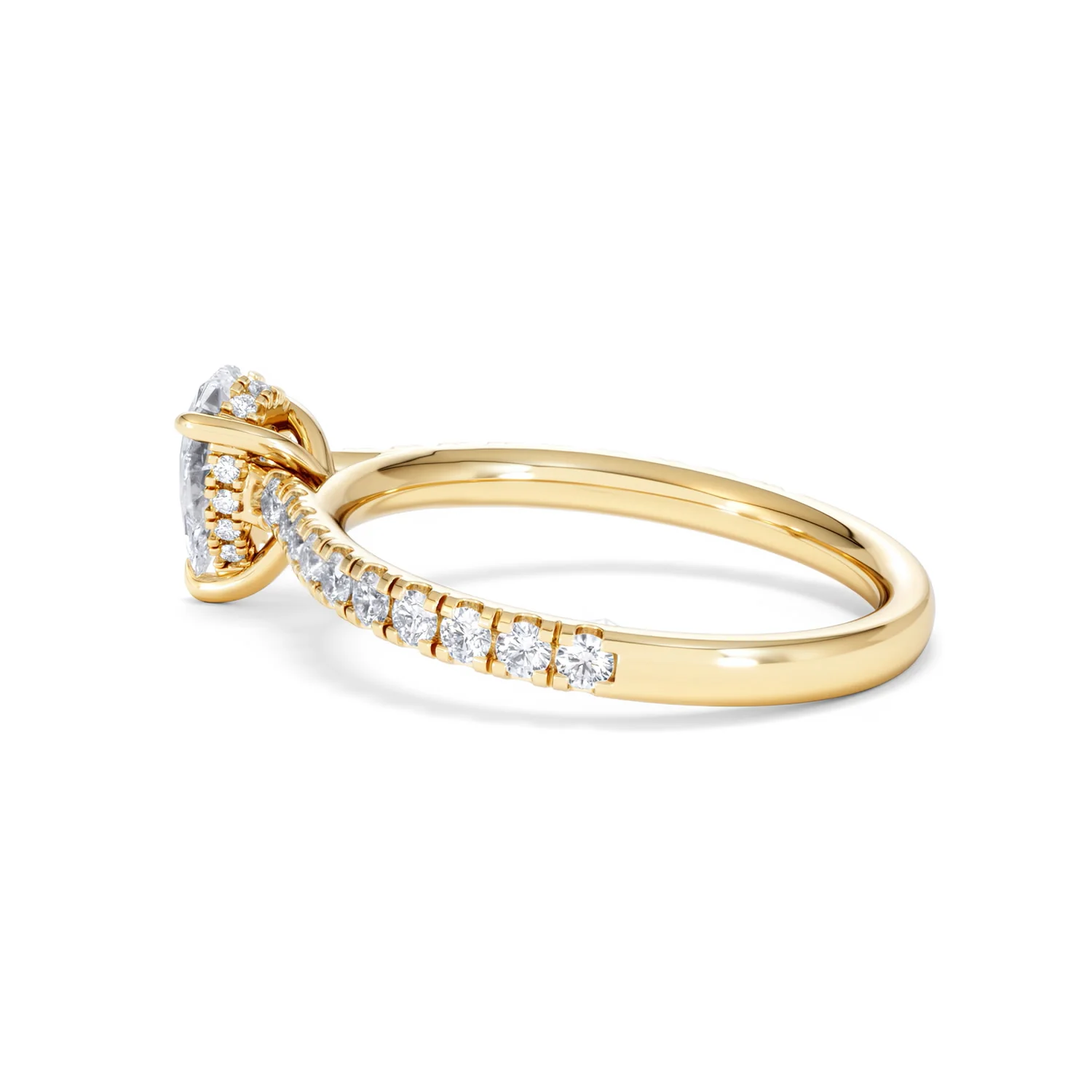 Amora Pear 0.97ct Hidden Halo Diamond Engagement Ring With Side Stones Set in 18K Gold - Image 63