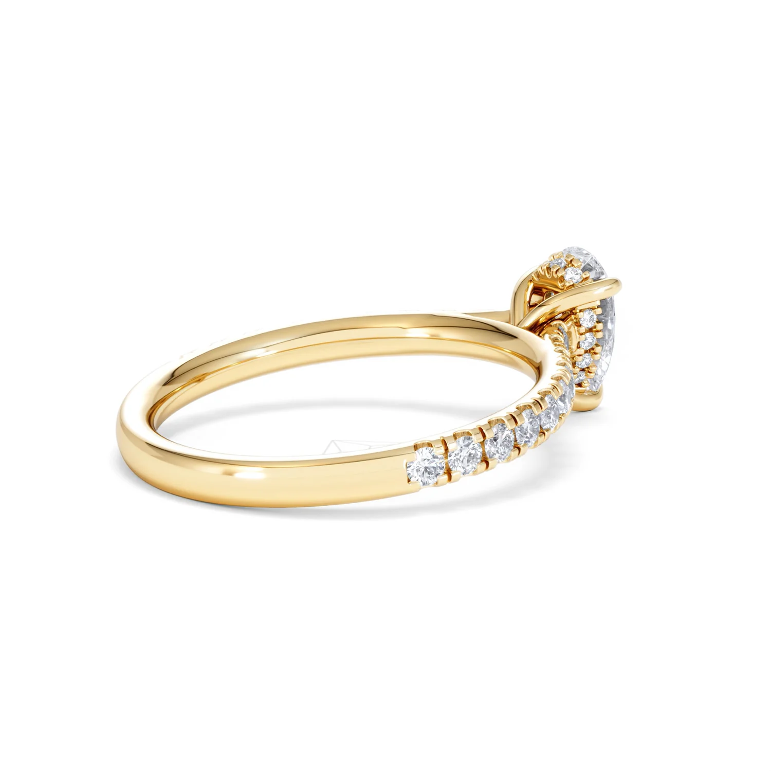 Amora Pear 0.97ct Hidden Halo Lab Diamond Engagement Ring With Side Stones Set in 18K Gold - Image 36
