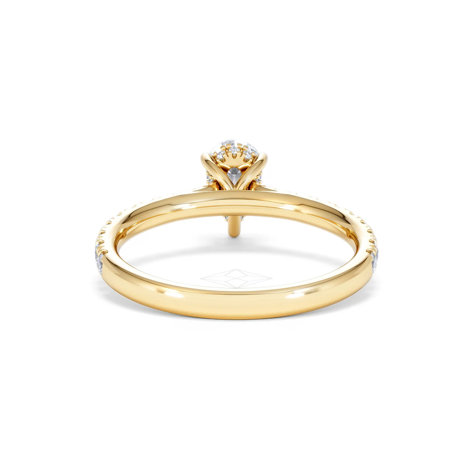 Amora Pear 0.97ct Hidden Halo Lab Diamond Engagement Ring With Side Stones Set in 18K Gold - Image 48