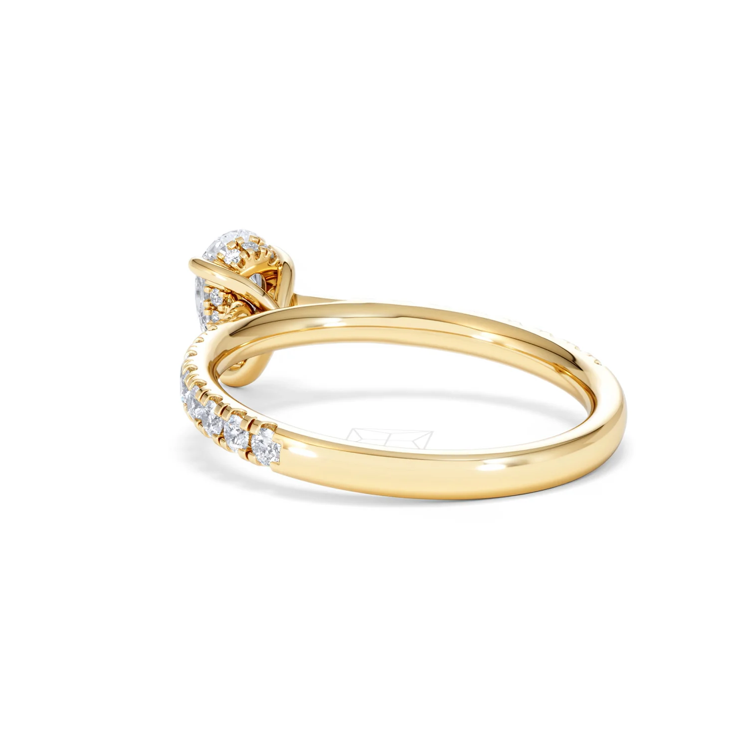 Amora Pear 0.97ct Hidden Halo Lab Diamond Engagement Ring With Side Stones Set in 18K Gold - Image 56
