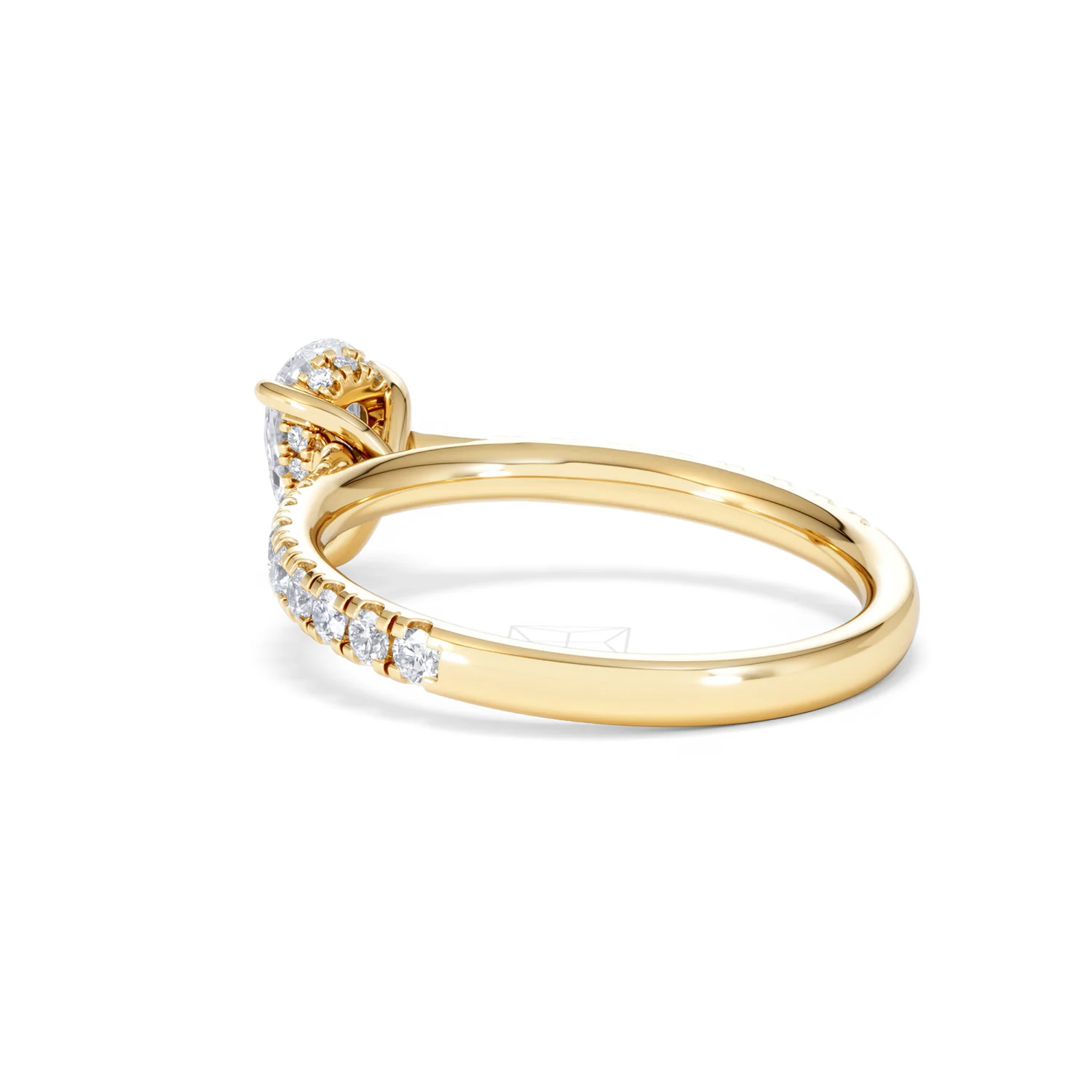 Amora Pear 0.97ct Hidden Halo Lab Diamond Engagement Ring With Side Stones Set in 18K Gold - Image 57