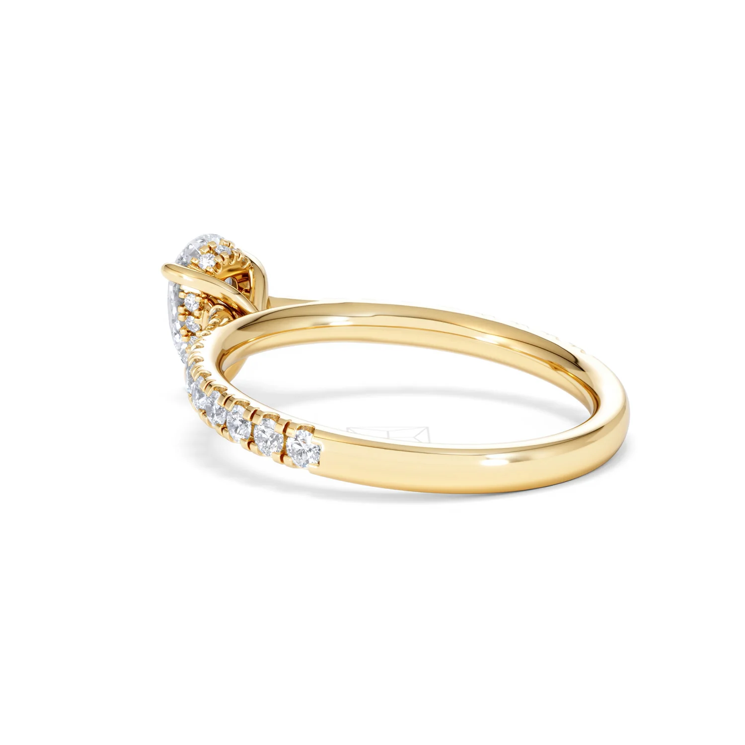 Amora Pear 0.97ct Hidden Halo Lab Diamond Engagement Ring With Side Stones Set in 18K Gold - Image 58