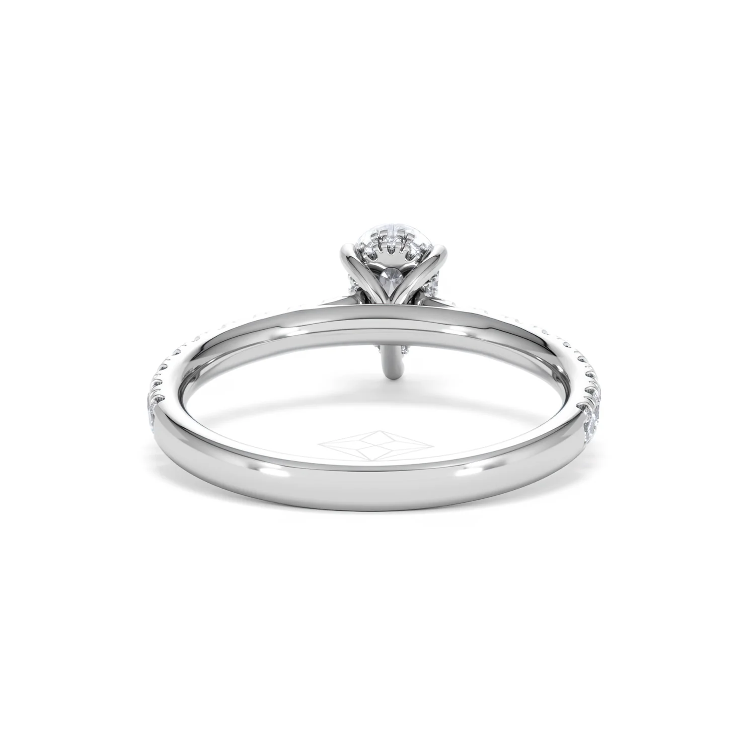 Amora Pear 0.97ct Hidden Halo Lab Diamond Engagement Ring With Side Stones Set in 18K Platinum - Image 47