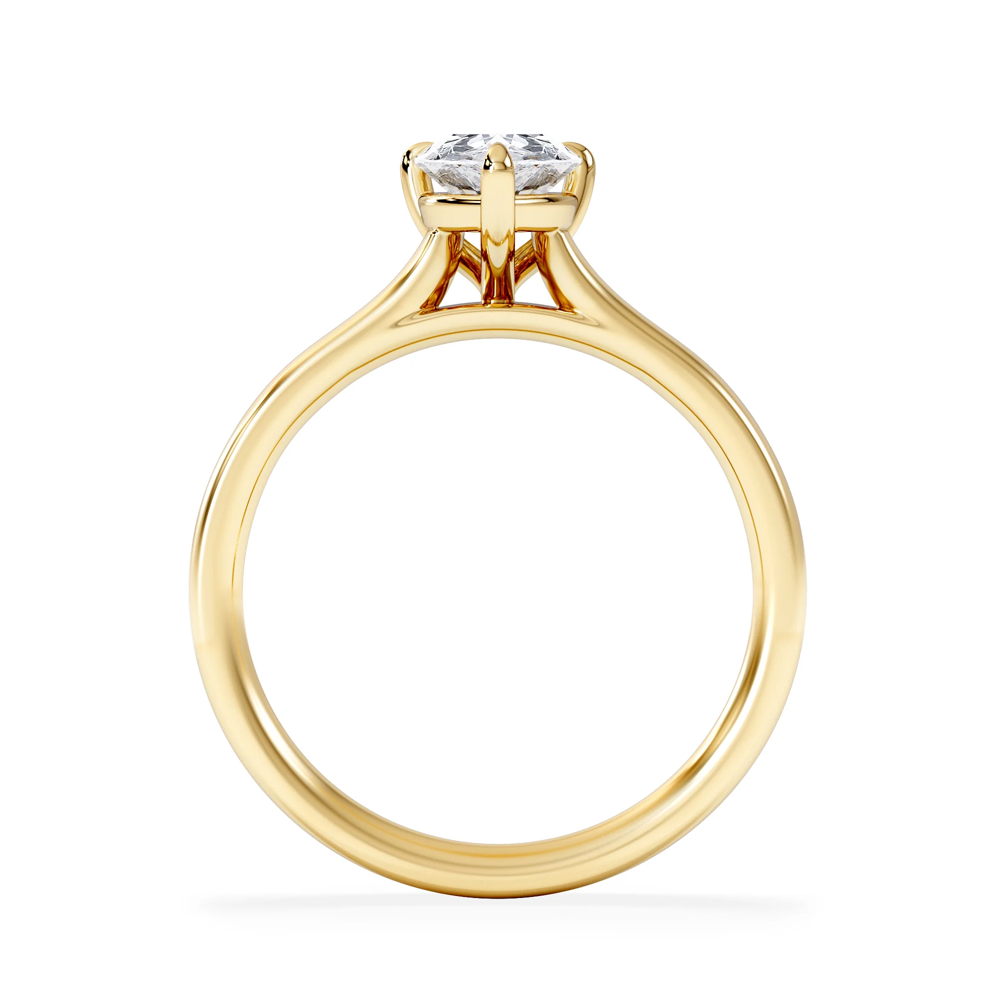 Amora Pear 1.00ct Lab Diamond Engagement Ring F/VS Set in 18K Gold - Image 3