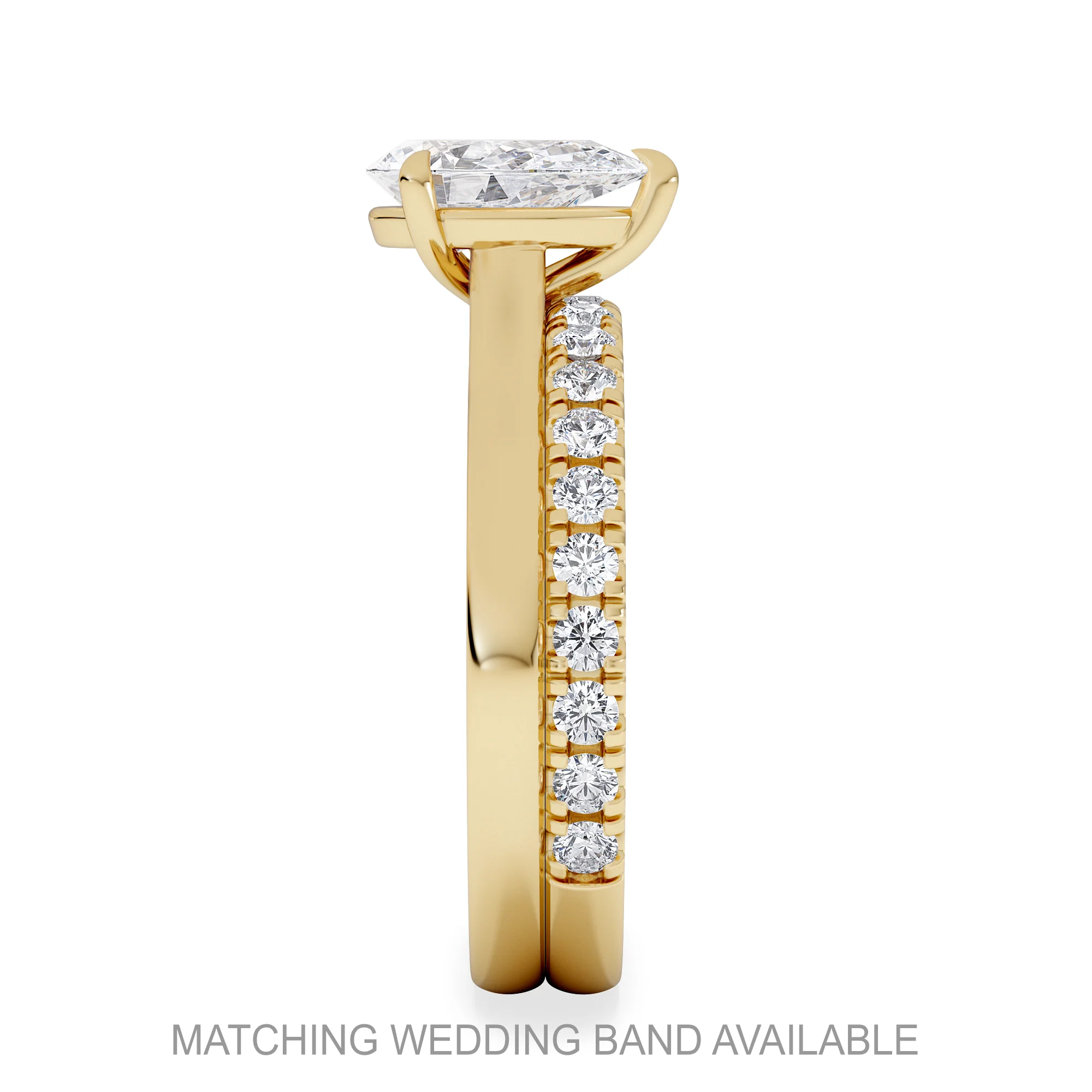 Amora Pear 1.00ct Lab Diamond Engagement Ring F/VS Set in 18K Gold - Image 5