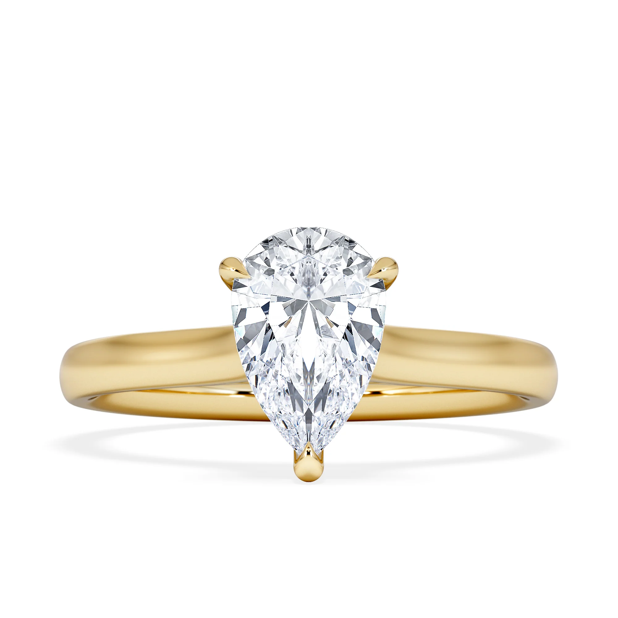Amora Pear 1.00ct Lab Diamond Engagement Ring F/VS Set in 18K Gold - Image 6
