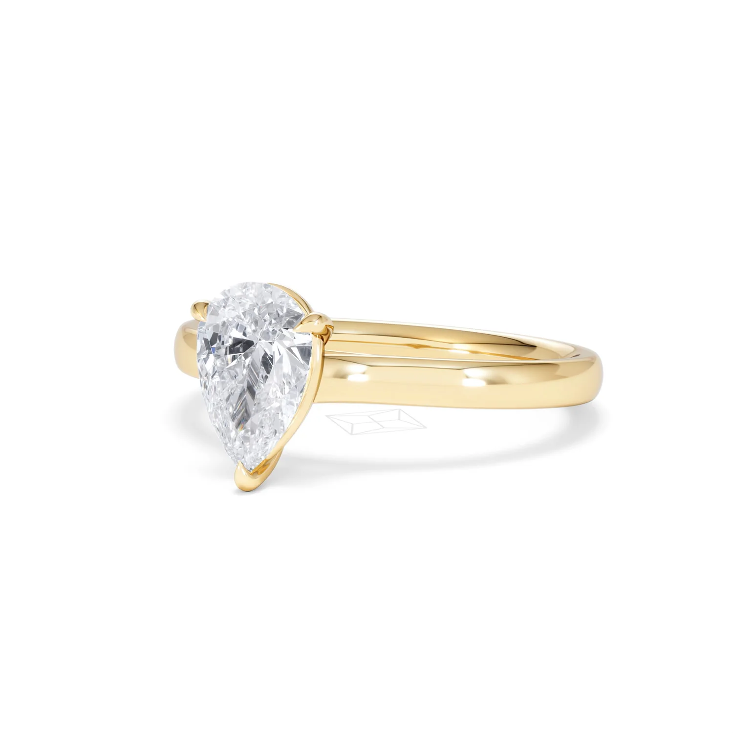 Amora Pear 1.00ct Lab Diamond Engagement Ring F/VS Set in 18K Gold - Image 82