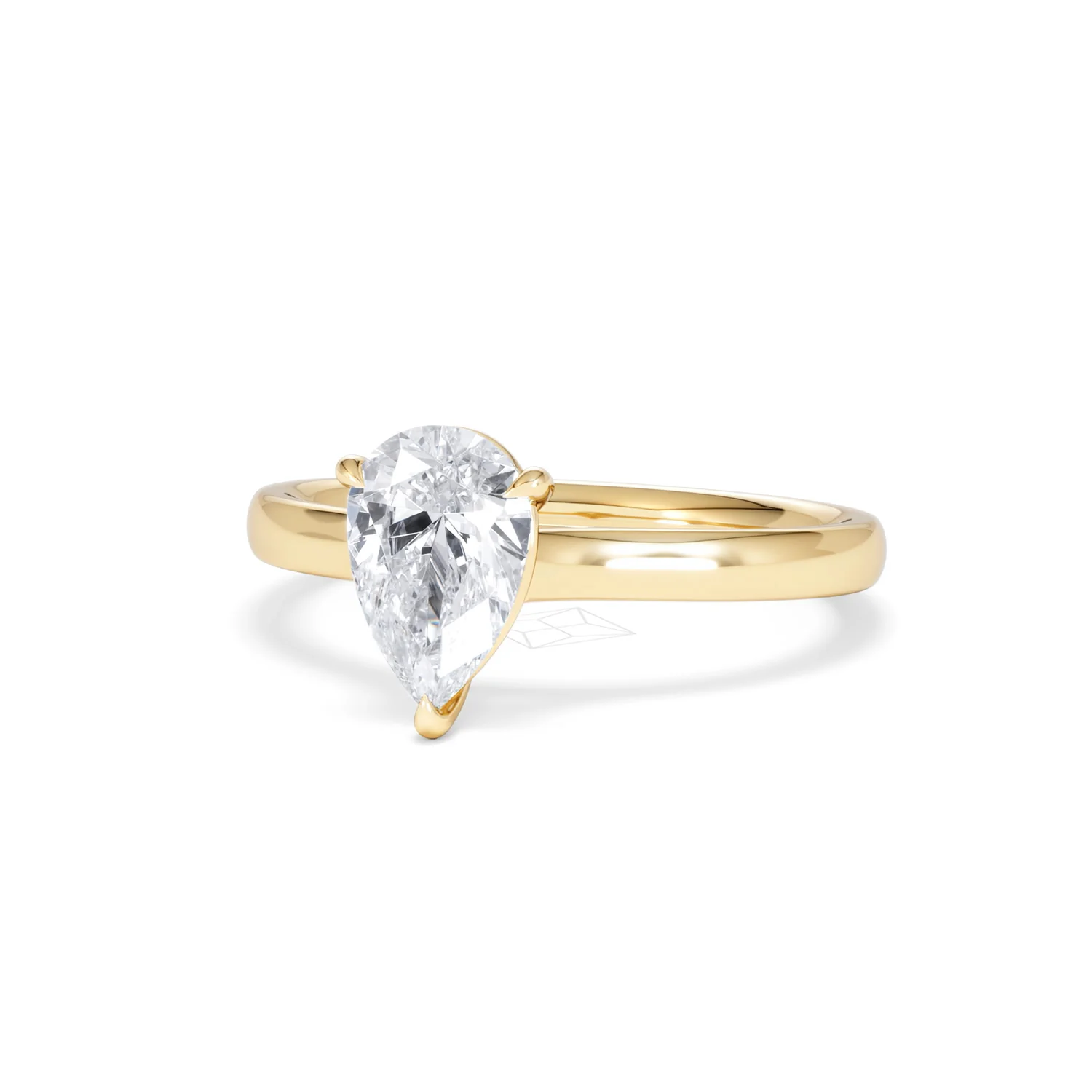 Amora Pear 1.00ct Lab Diamond Engagement Ring F/VS Set in 18K Gold - Image 84