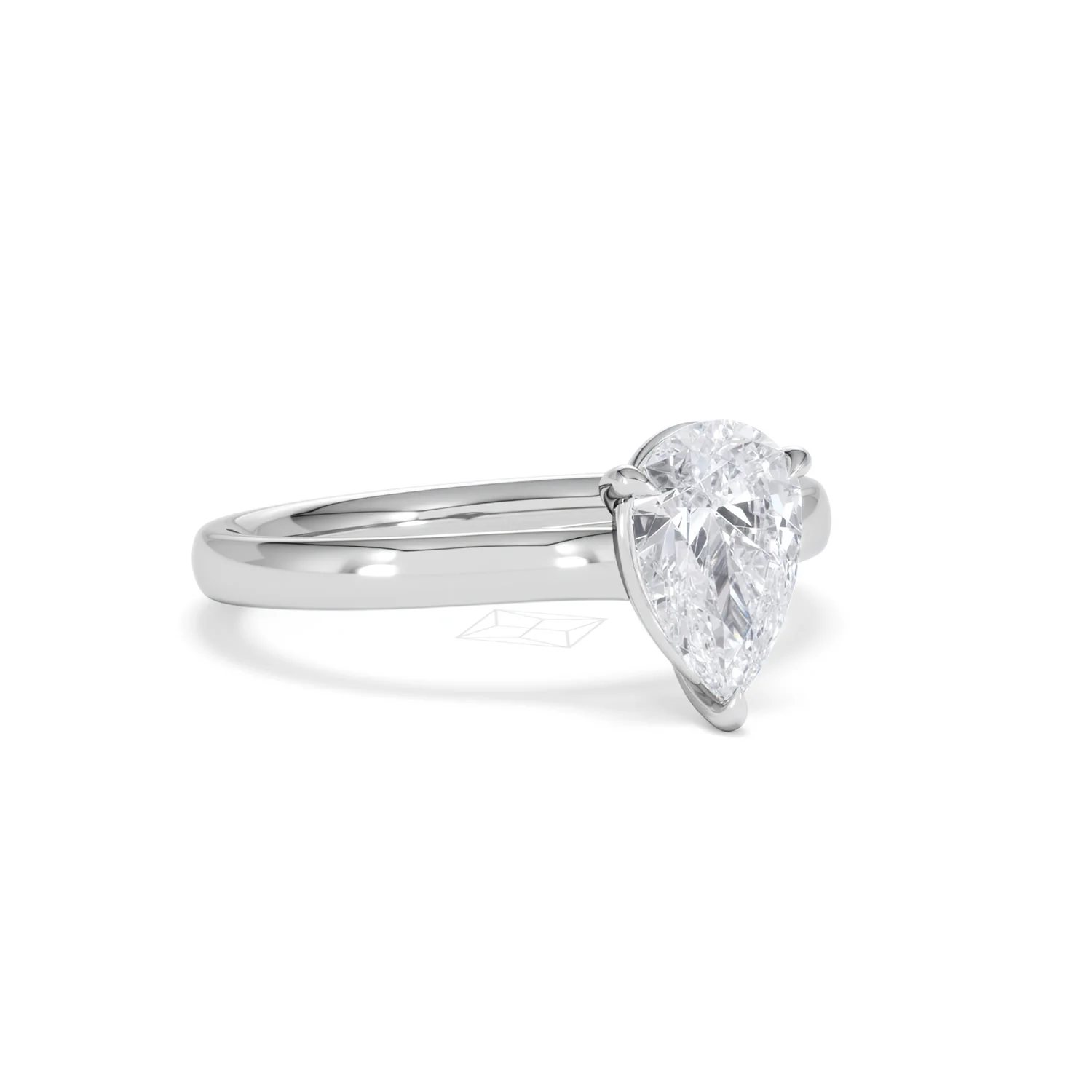 Amora Pear 1.00ct Lab Diamond Engagement Ring F/VS Set in 18K White Gold - Image 14