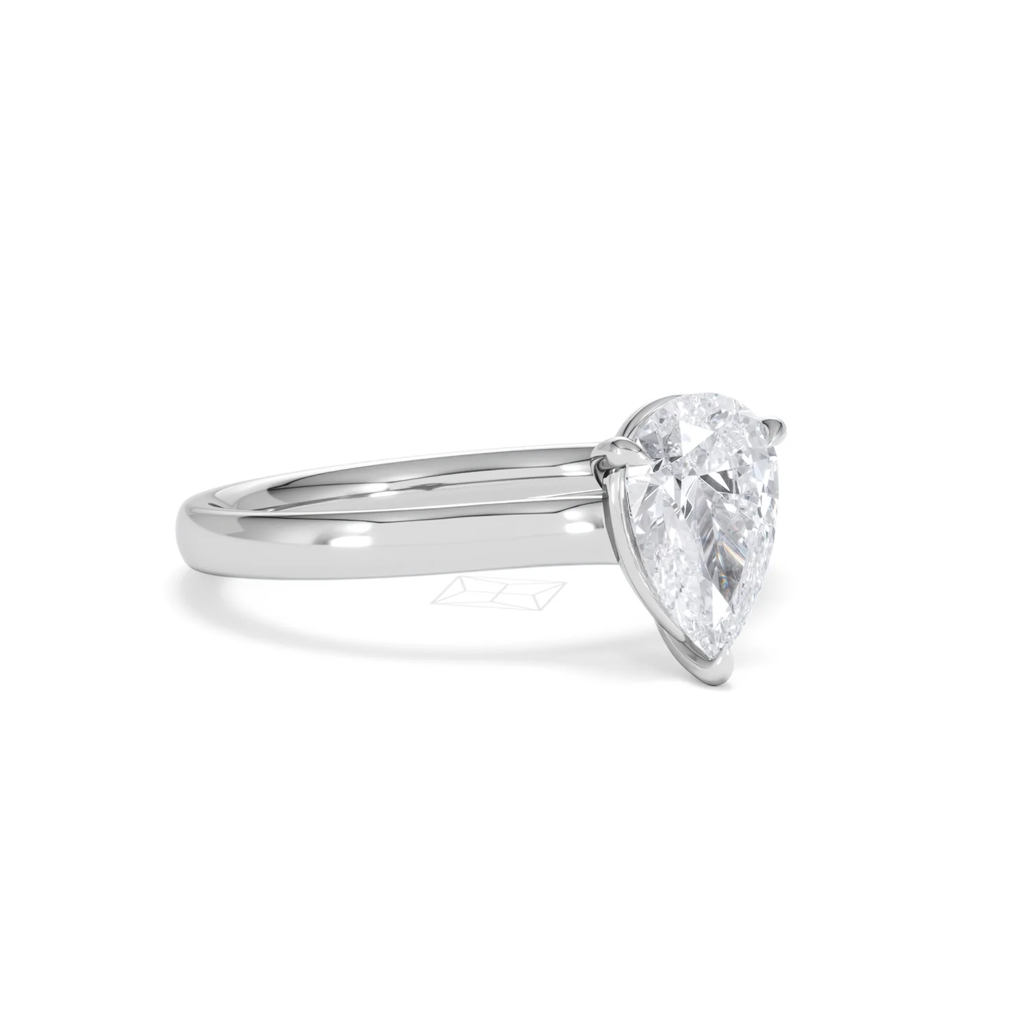 Amora Pear 1.00ct Lab Diamond Engagement Ring F/VS Set in 18K White Gold - Image 15