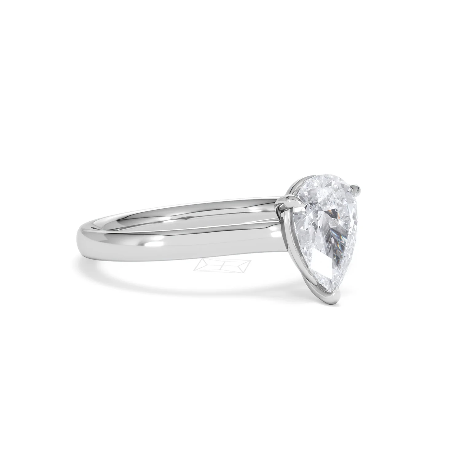 Amora Pear 1.00ct Lab Diamond Engagement Ring F/VS Set in 18K White Gold - Image 16