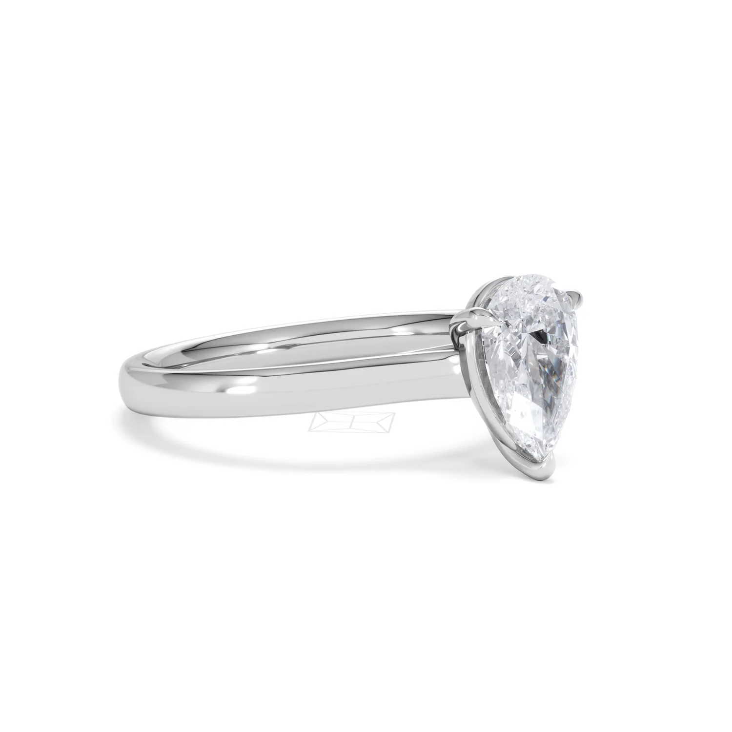 Amora Pear 1.00ct Lab Diamond Engagement Ring F/VS Set in 18K White Gold - Image 17