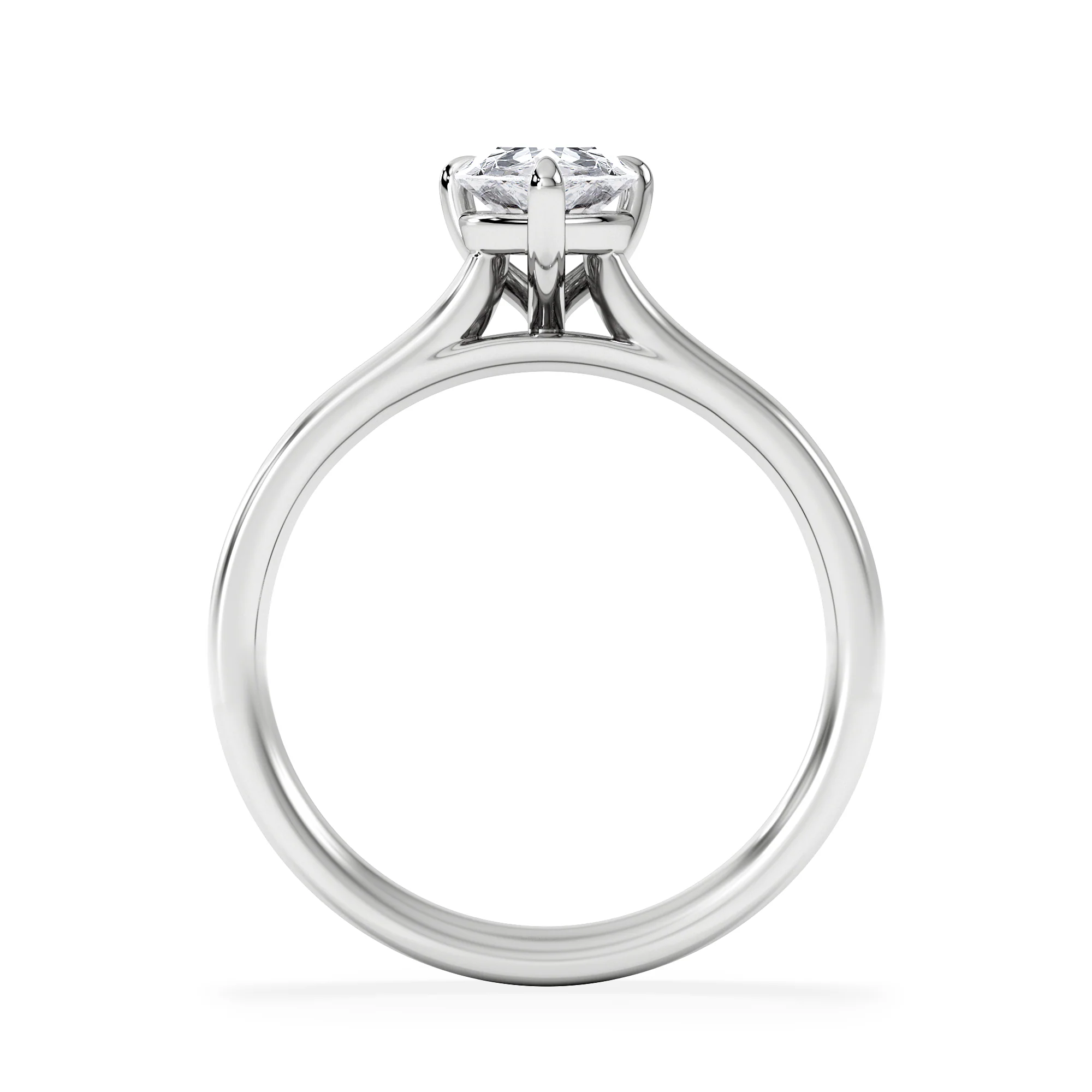Amora Pear 1.00ct Lab Diamond Engagement Ring F/VS Set in 18K White Gold - Image 3