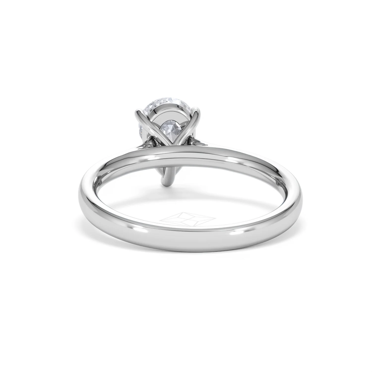 Amora Pear 1.00ct Lab Diamond Engagement Ring F/VS Set in 18K White Gold - Image 50
