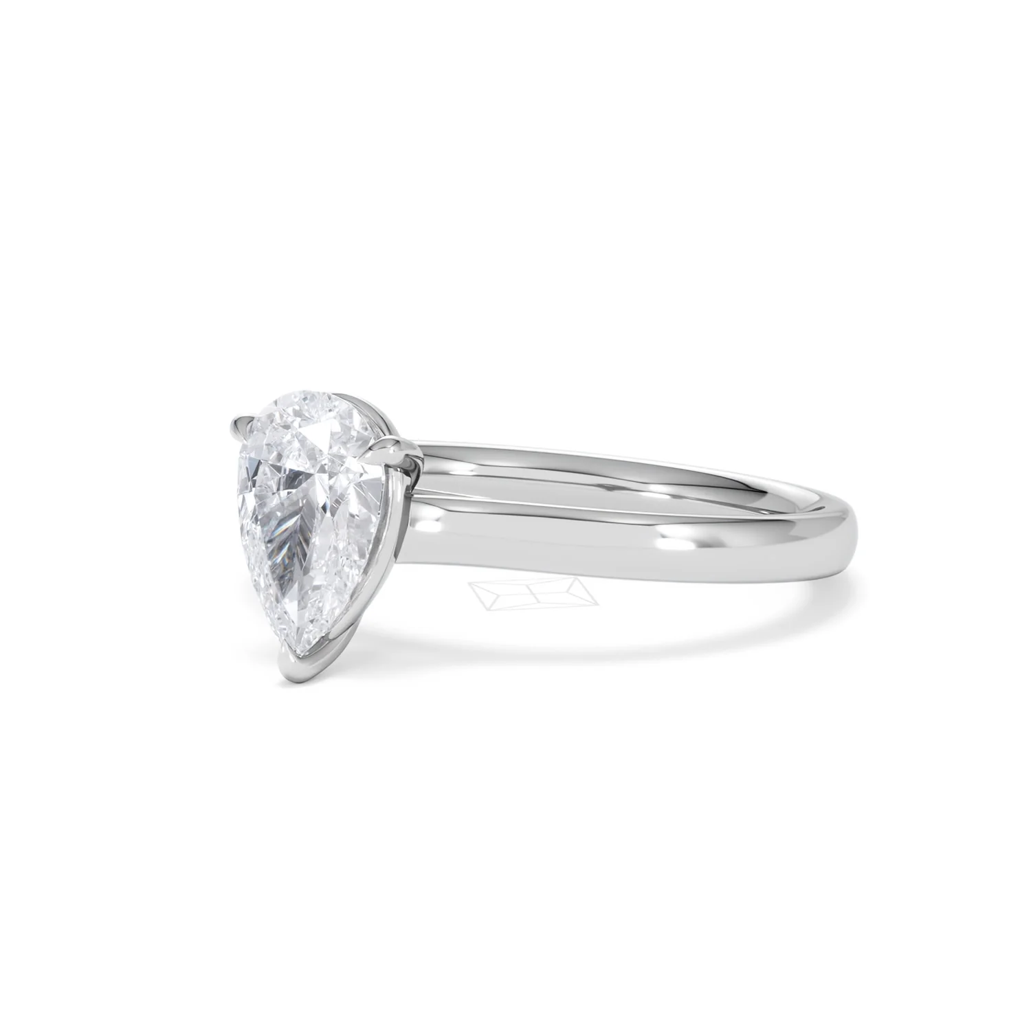 Amora Pear 1.00ct Lab Diamond Engagement Ring F/VS Set in 18K White Gold - Image 80