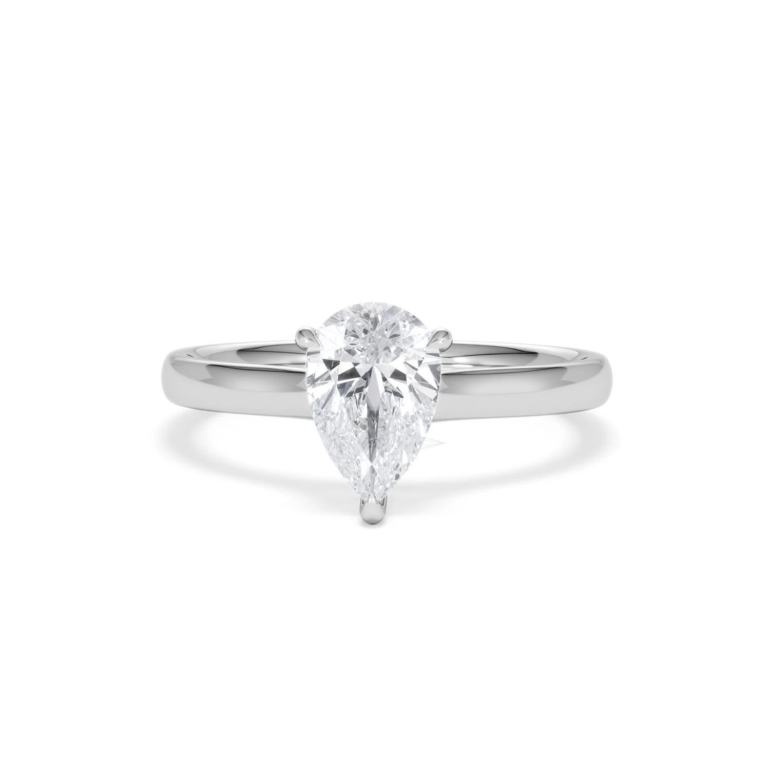 Amora Pear 1.00ct Lab Diamond Engagement Ring F/VS Set in 18K White Gold - Image 87