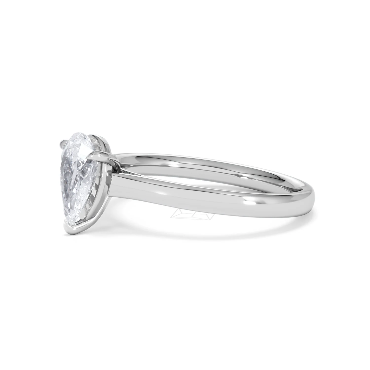 Amora Pear 1.00ct Lab Diamond Engagement Ring F/VS Set in Platinum - Image 75