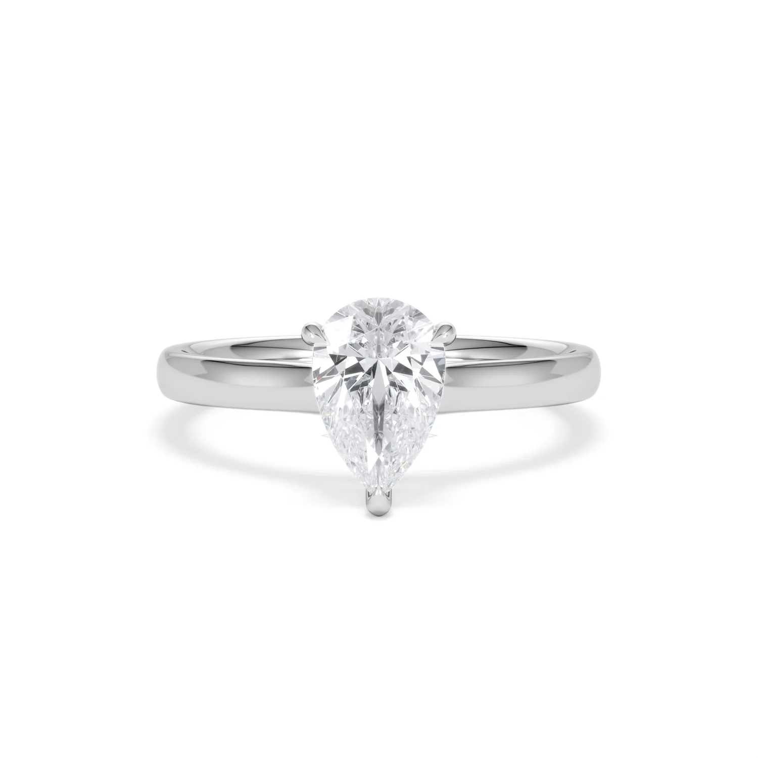 Amora Pear 1.00ct Lab Diamond Engagement Ring F/VS Set in Platinum - Image 8