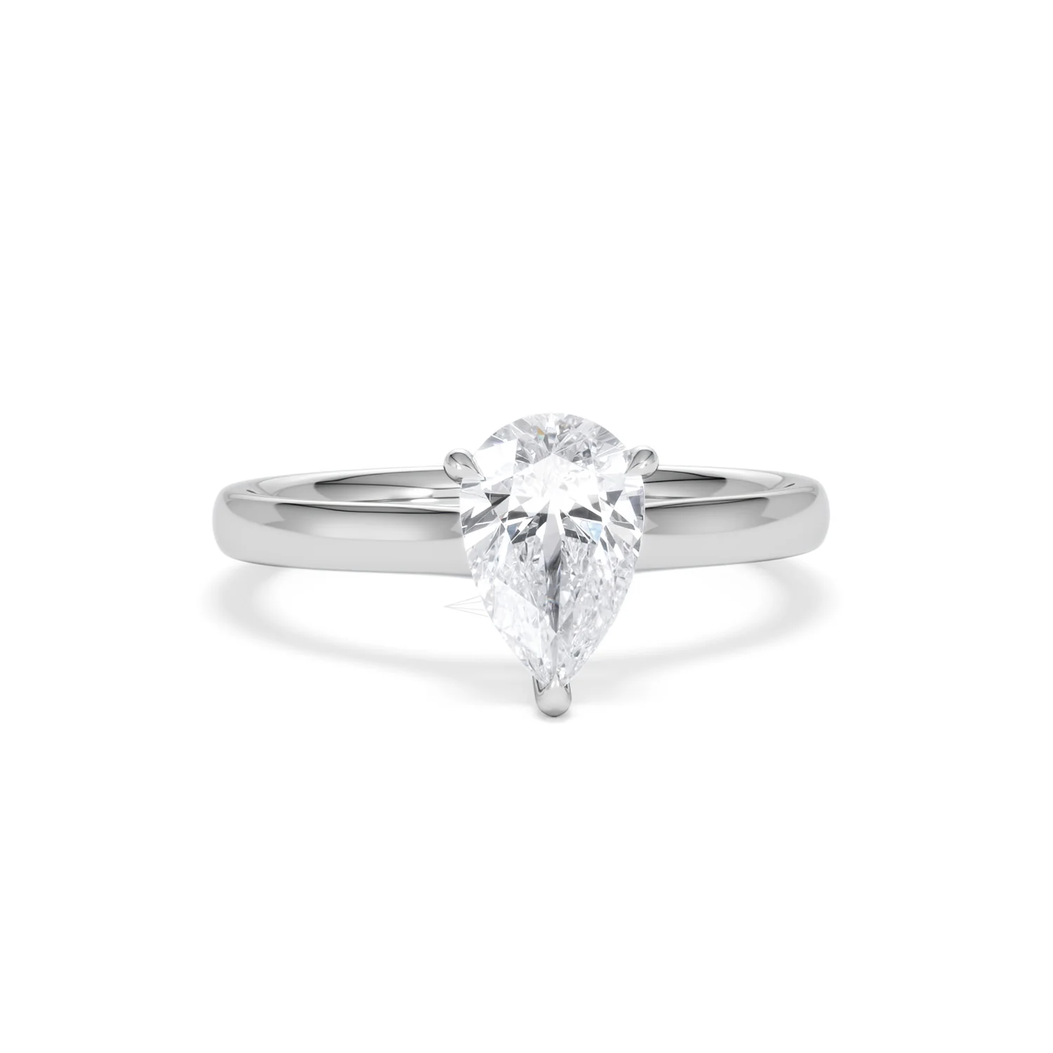 Amora Pear 1.00ct Lab Diamond Engagement Ring F/VS Set in Platinum - Image 9