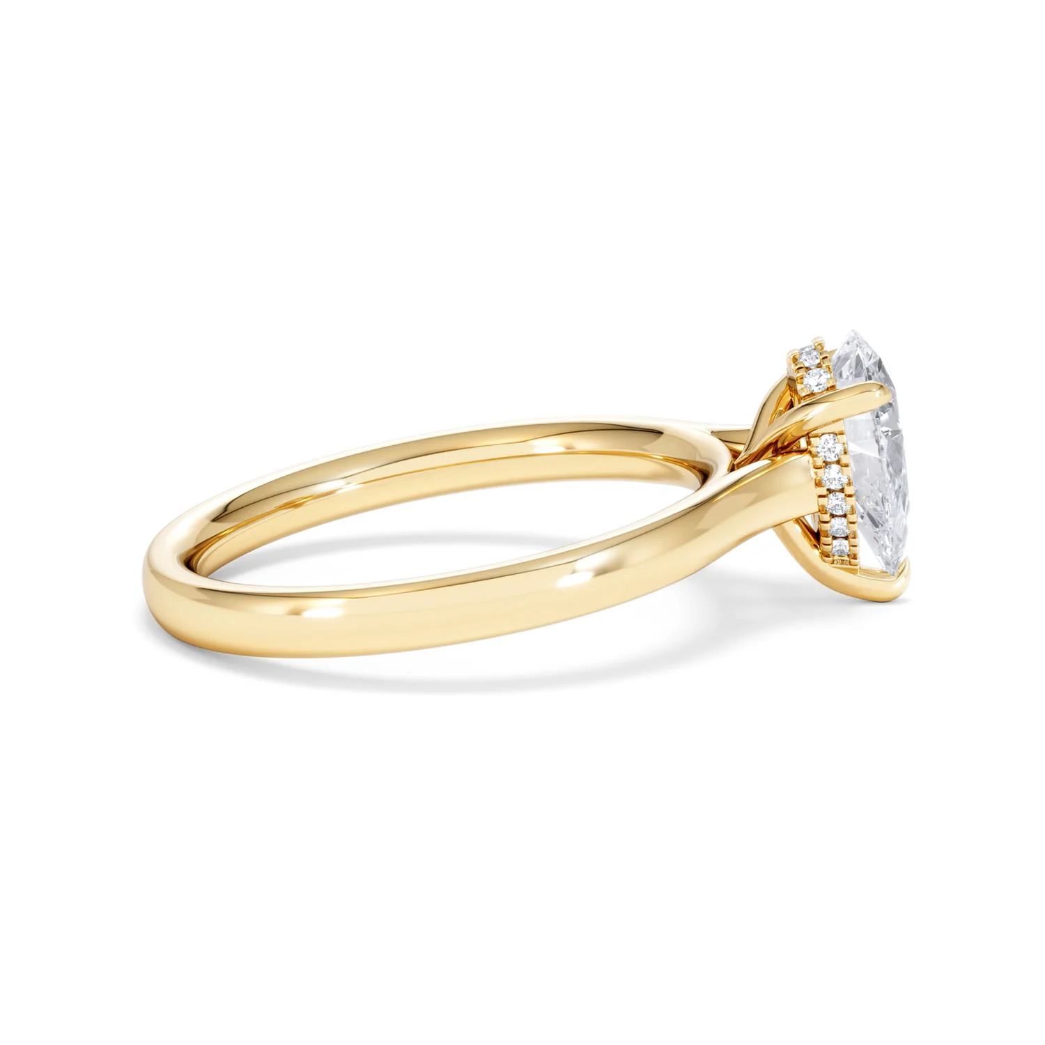 Amora Pear 1.07ct Hidden Halo Lab Diamond Engagement Ring F/VS Set in 18K Gold - Image 29