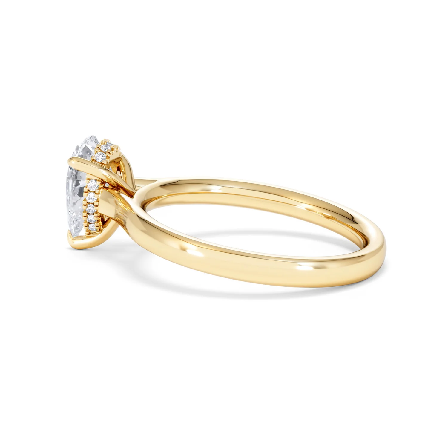 Amora Pear 1.07ct Hidden Halo Lab Diamond Engagement Ring F/VS Set in 18K Gold - Image 64