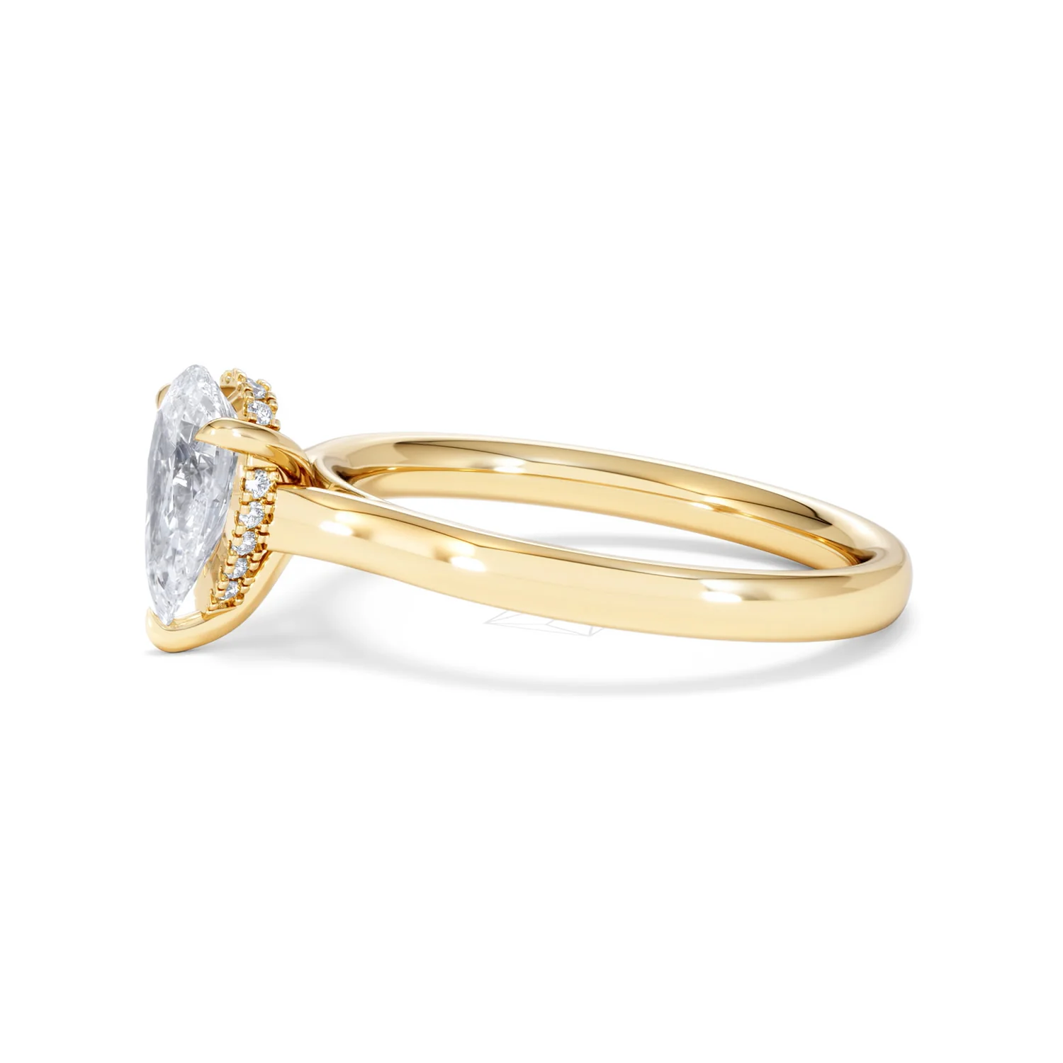 Amora Pear 1.07ct Hidden Halo Lab Diamond Engagement Ring F/VS Set in 18K Gold - Image 72