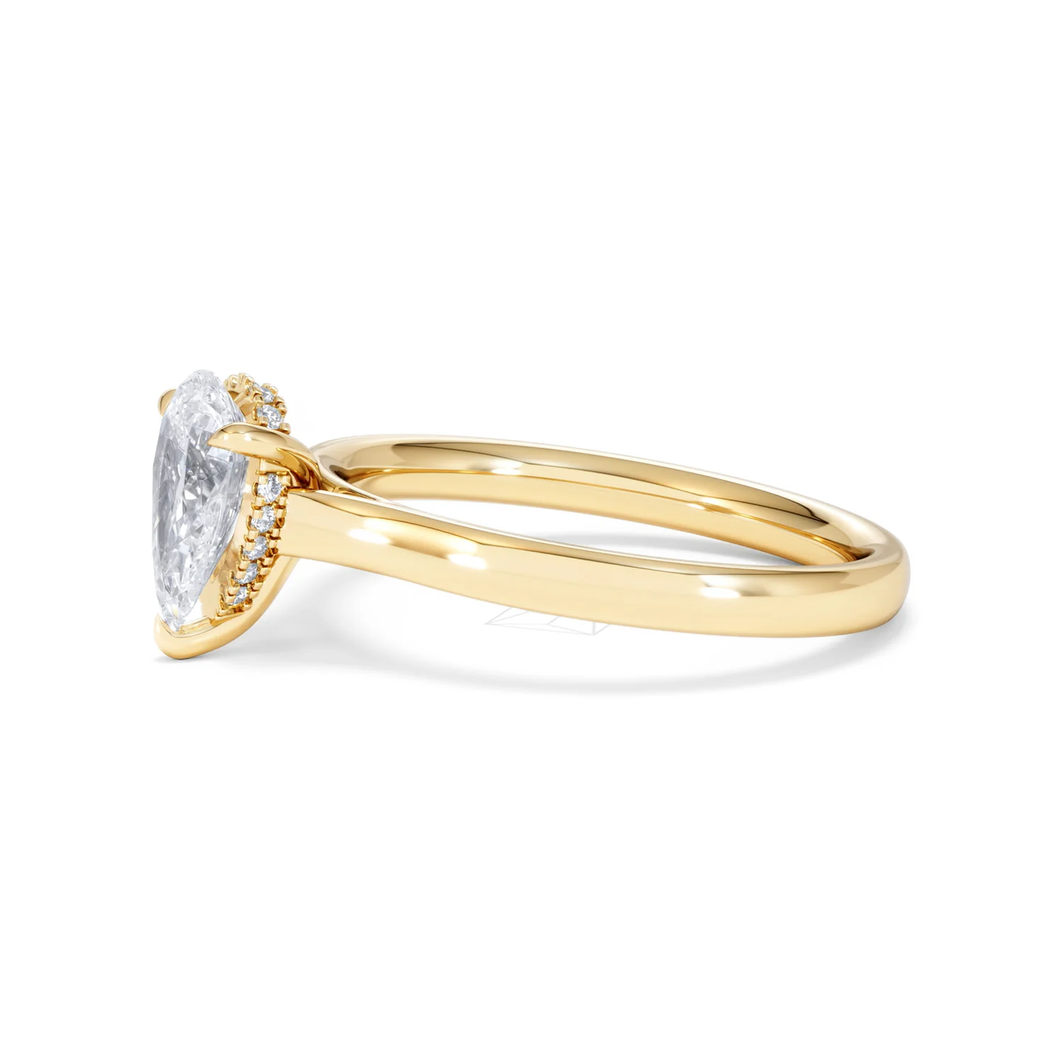 Amora Pear 1.07ct Hidden Halo Lab Diamond Engagement Ring F/VS Set in 18K Gold - Image 73