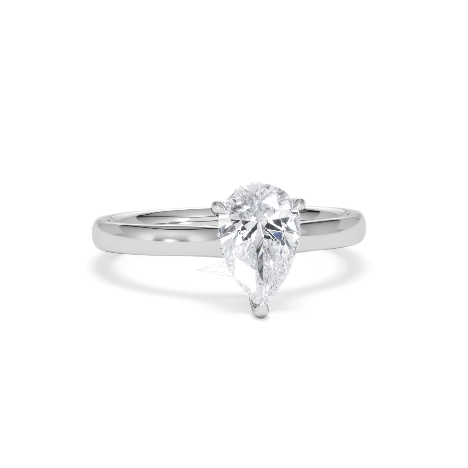Amora Pear 1.07ct Hidden Halo Lab Diamond Engagement Ring F/VS Set in 18K White Gold - Image 10