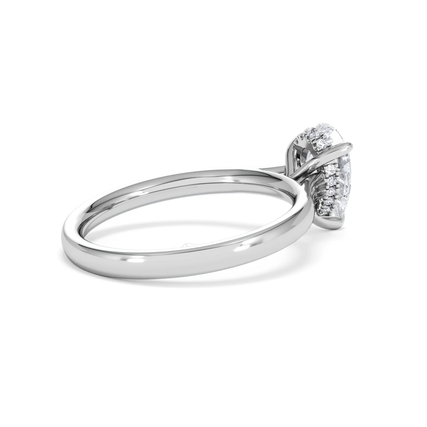 Amora Pear 1.07ct Hidden Halo Lab Diamond Engagement Ring F/VS Set in 18K White Gold - Image 35