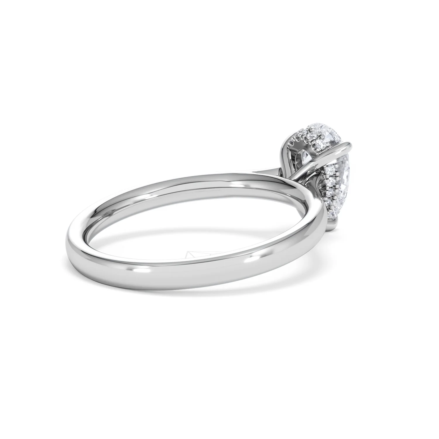 Amora Pear 1.07ct Hidden Halo Lab Diamond Engagement Ring F/VS Set in 18K White Gold - Image 37