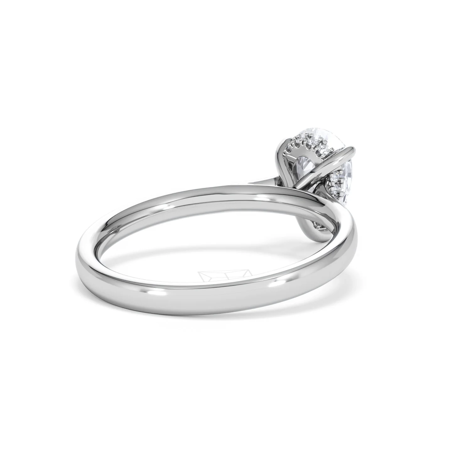 Amora Pear 1.07ct Hidden Halo Lab Diamond Engagement Ring F/VS Set in 18K White Gold - Image 40