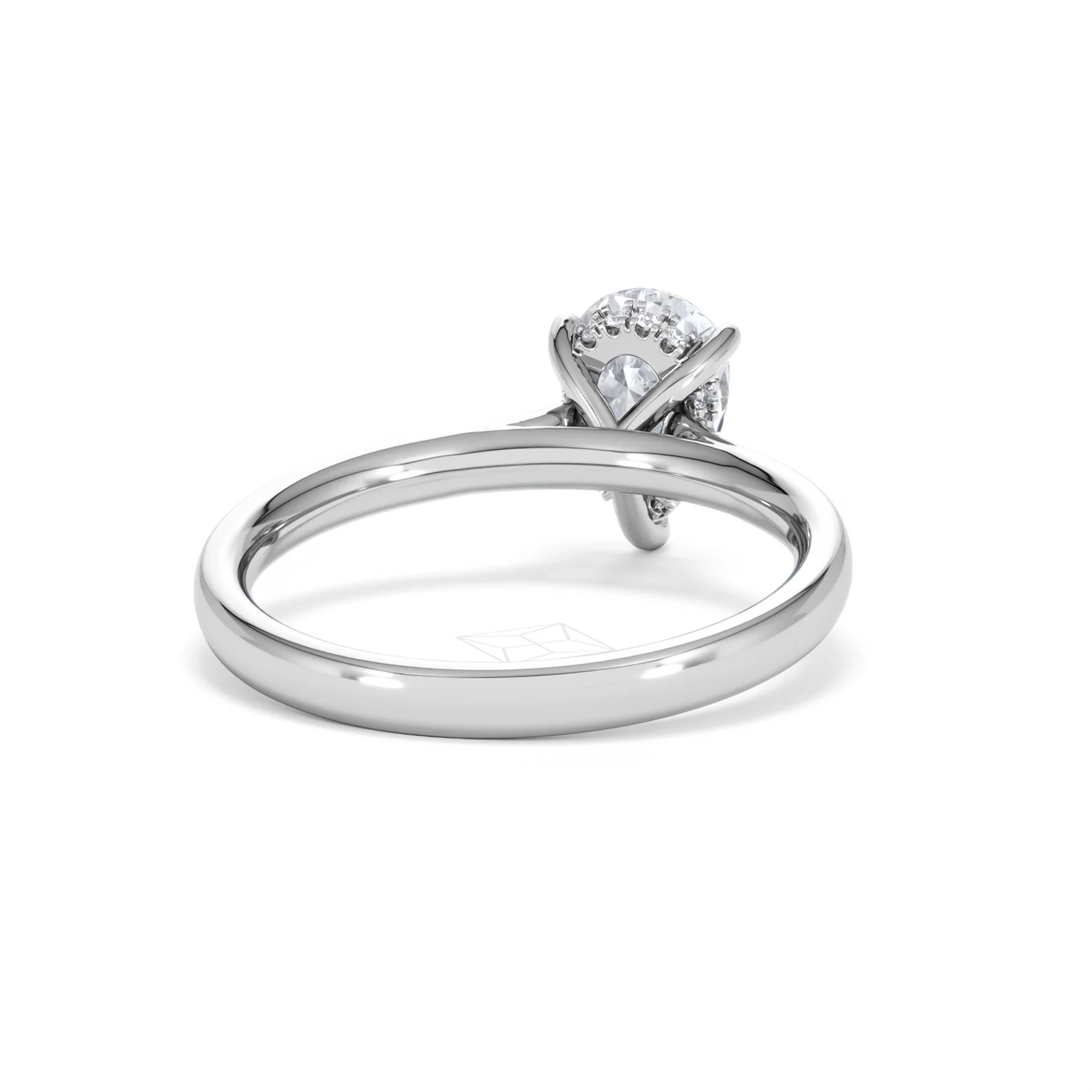 Amora Pear 1.07ct Hidden Halo Lab Diamond Engagement Ring F/VS Set in 18K White Gold - Image 44