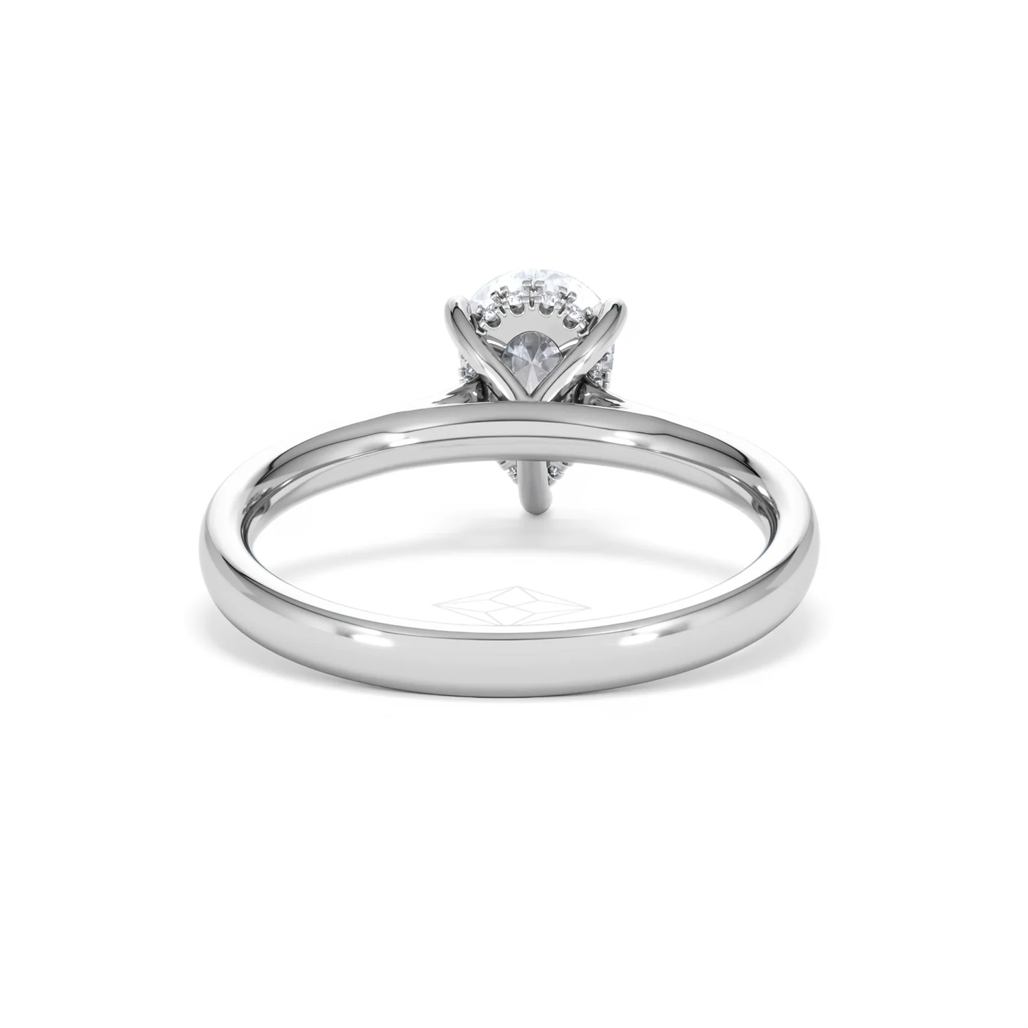 Amora Pear 1.07ct Hidden Halo Lab Diamond Engagement Ring F/VS Set in 18K White Gold - Image 47