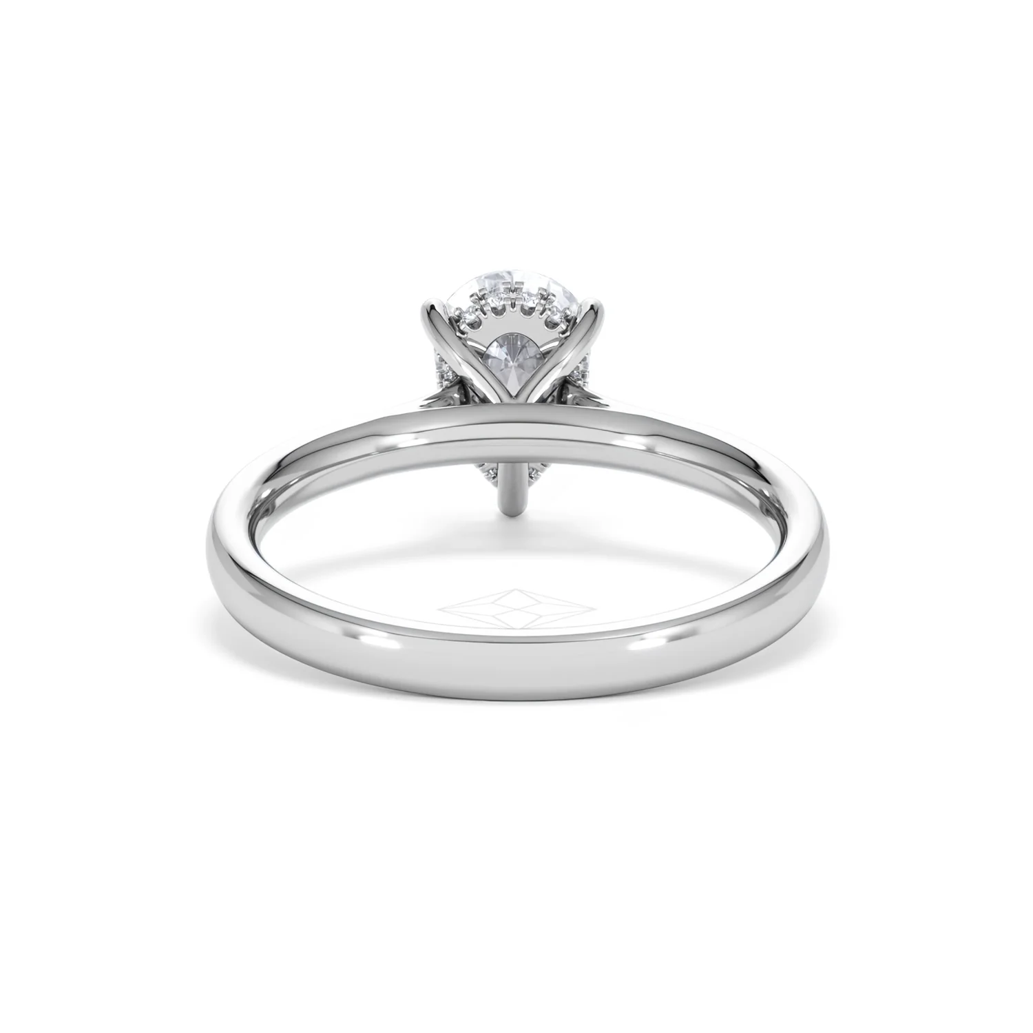 Amora Pear 1.07ct Hidden Halo Lab Diamond Engagement Ring F/VS Set in 18K White Gold - Image 48