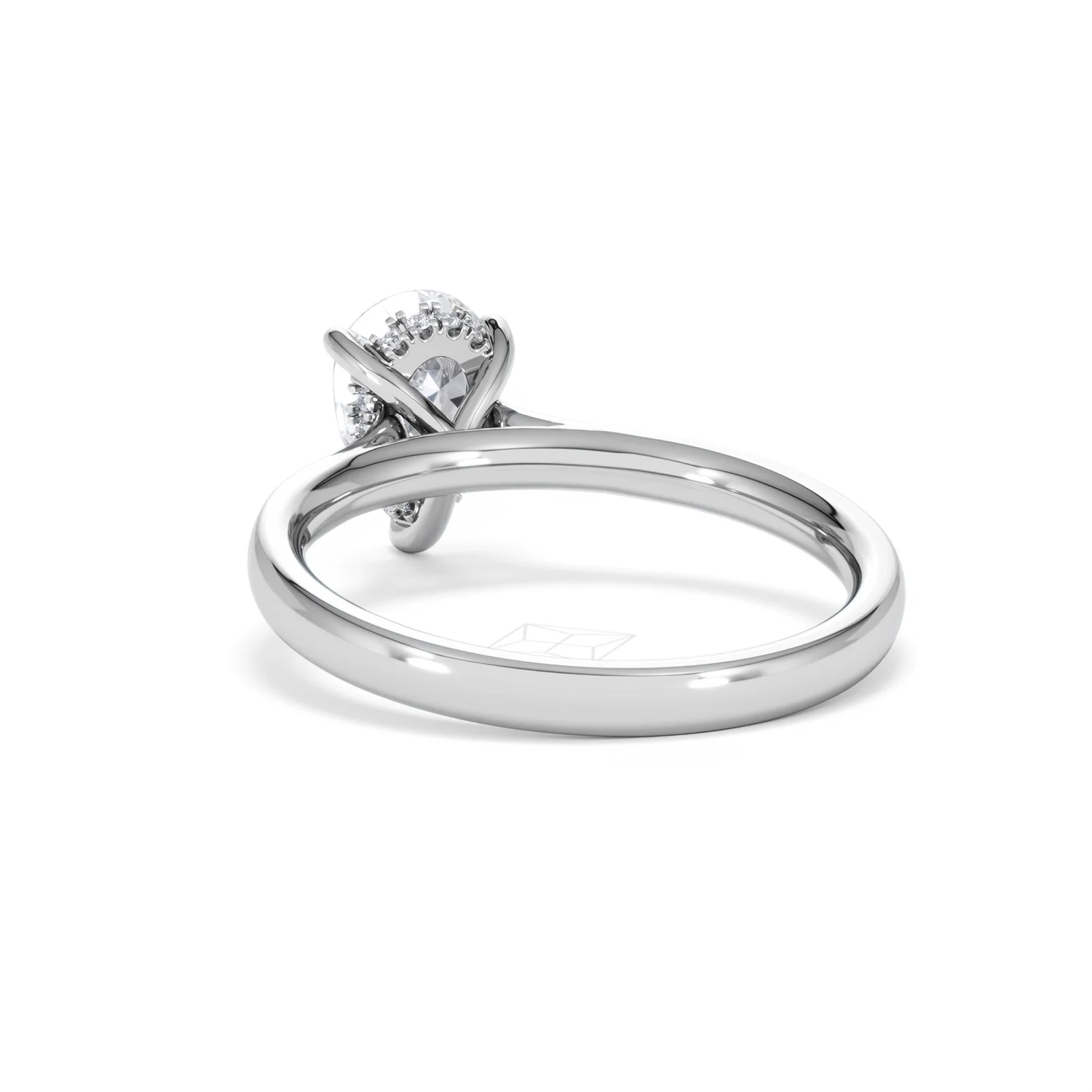 Amora Pear 1.07ct Hidden Halo Lab Diamond Engagement Ring F/VS Set in 18K White Gold - Image 53