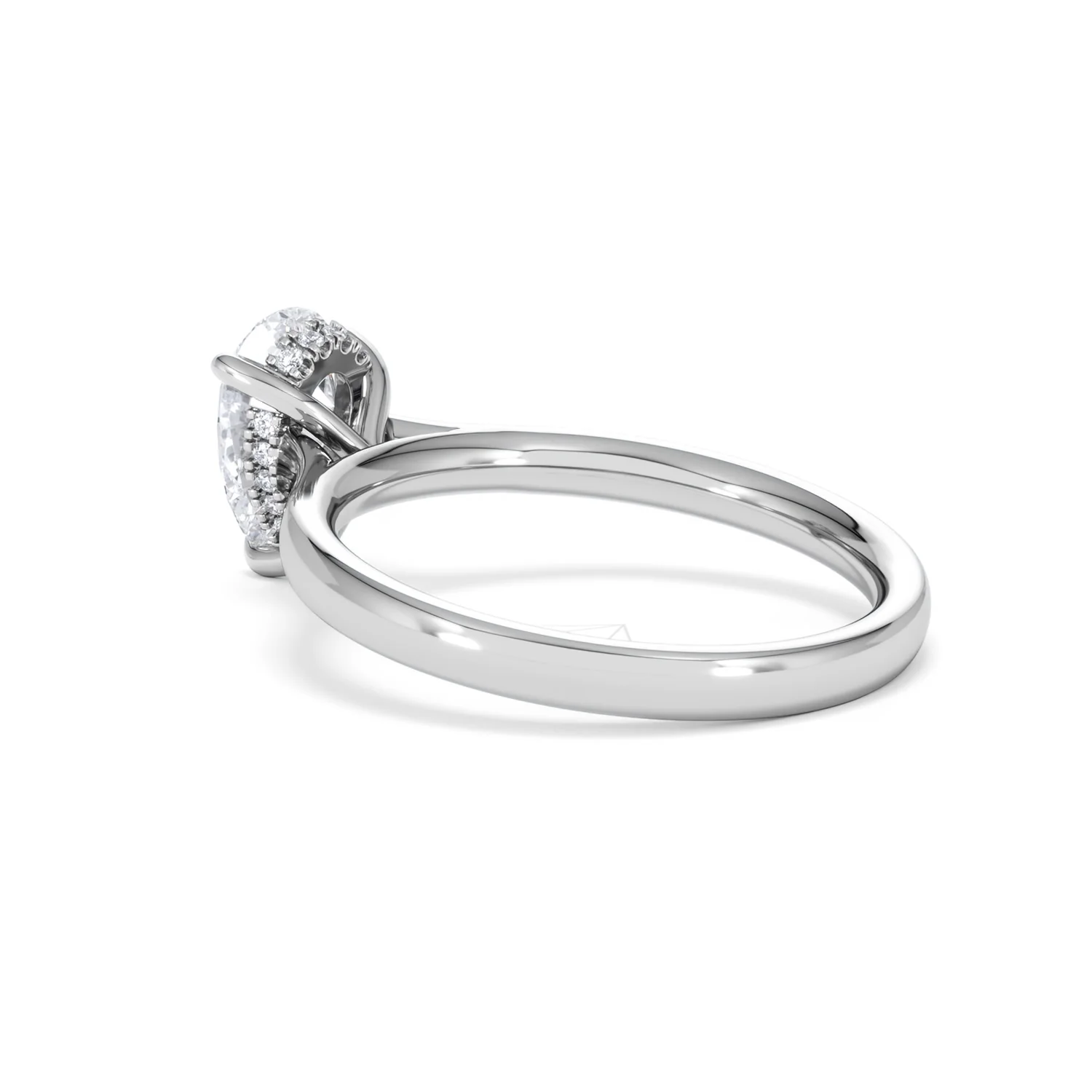 Amora Pear 1.07ct Hidden Halo Lab Diamond Engagement Ring F/VS Set in 18K White Gold - Image 59