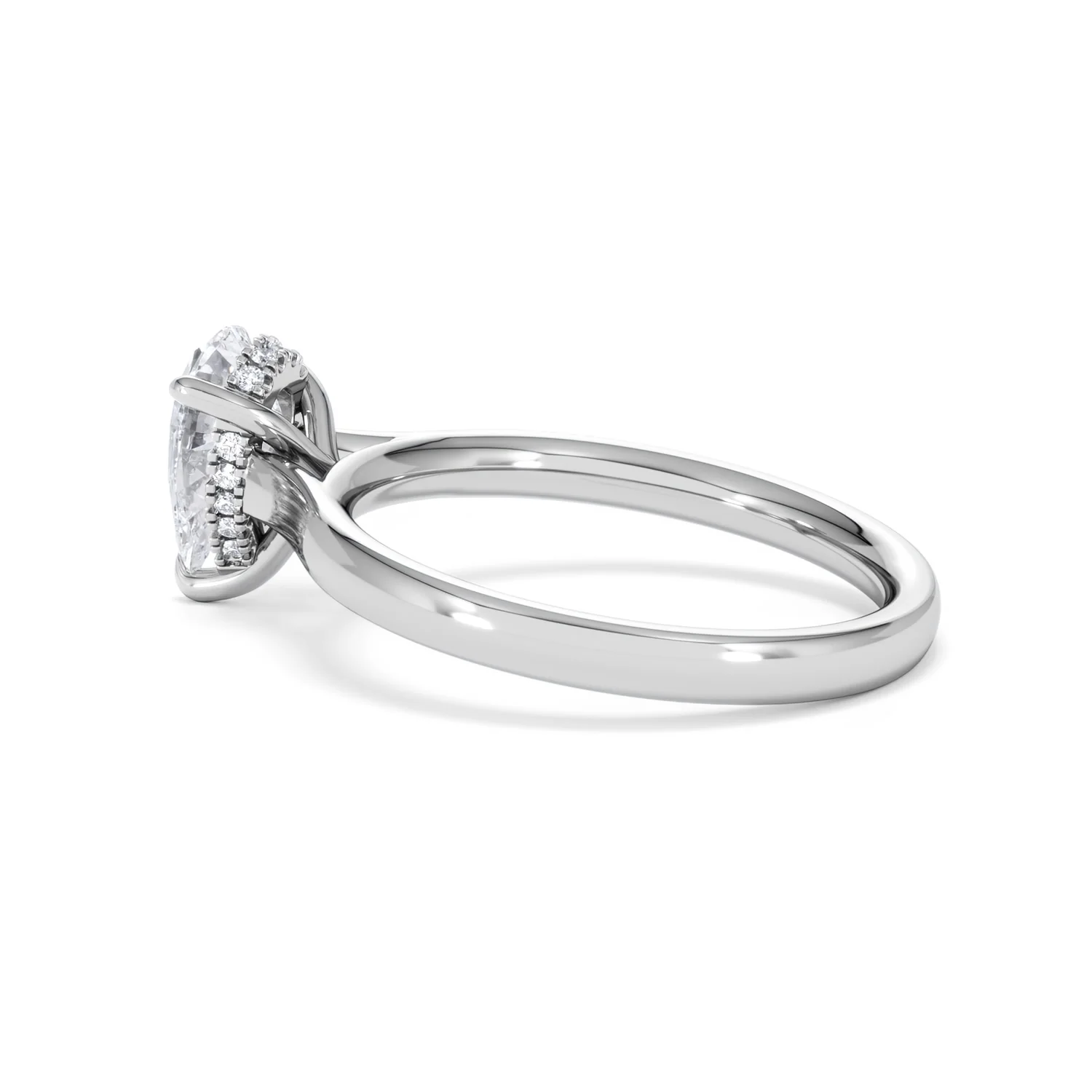 Amora Pear 1.07ct Hidden Halo Lab Diamond Engagement Ring F/VS Set in 18K White Gold - Image 63
