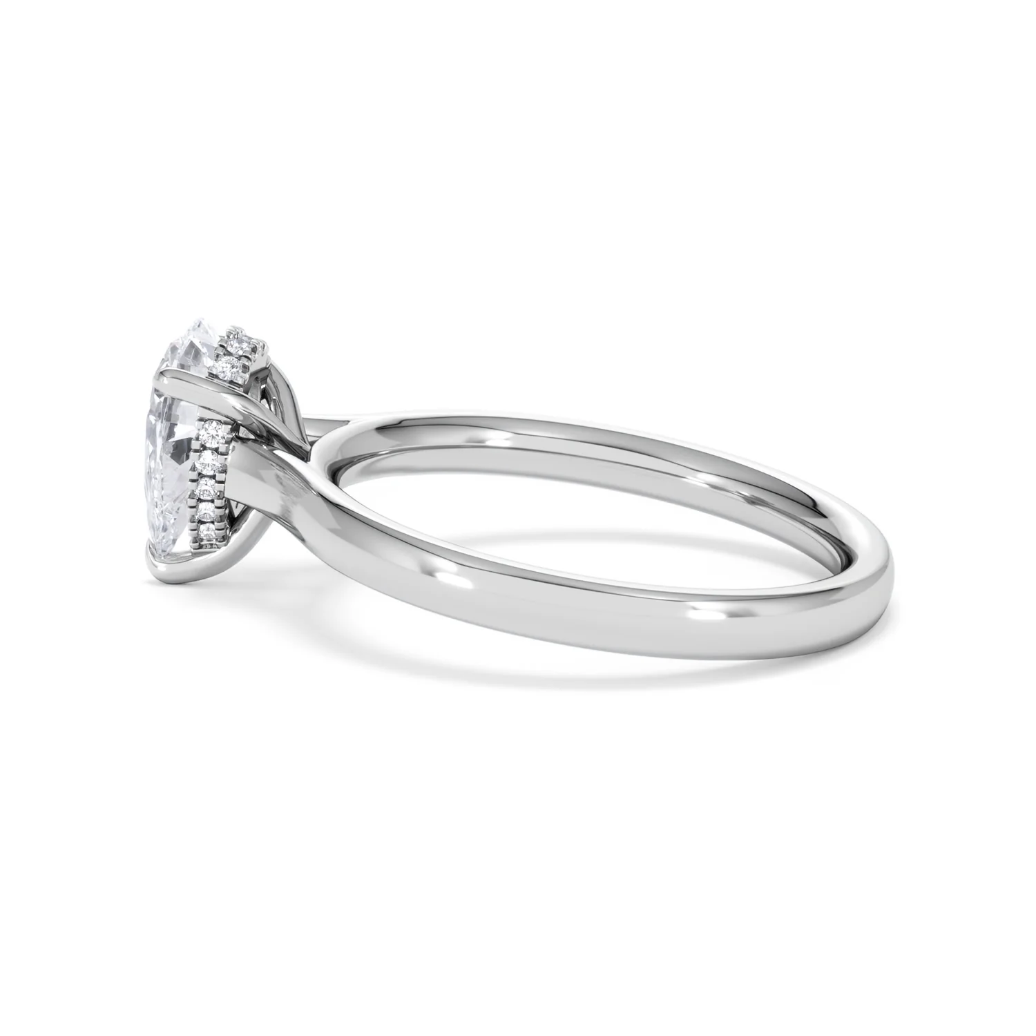 Amora Pear 1.07ct Hidden Halo Lab Diamond Engagement Ring F/VS Set in 18K White Gold - Image 65